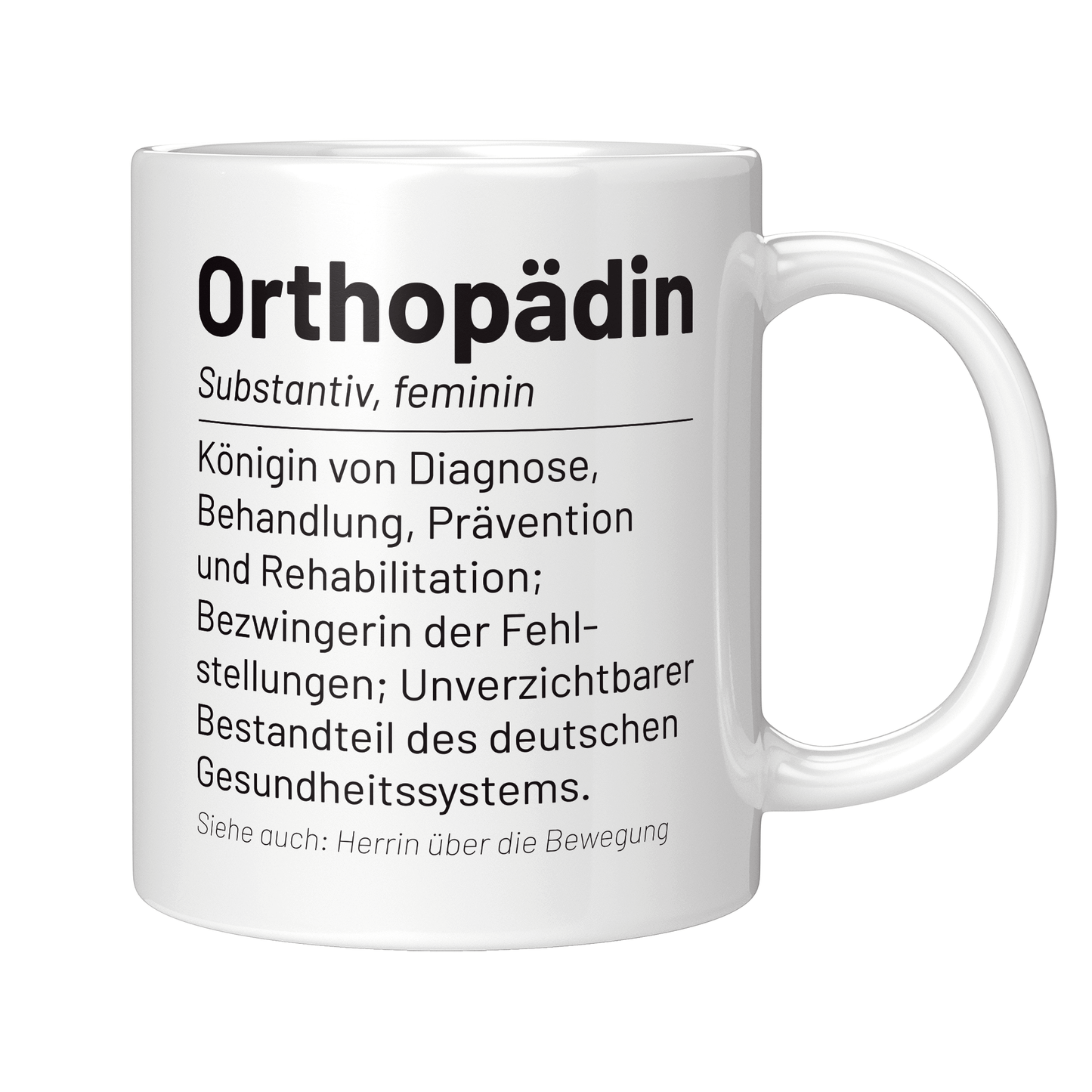 Orthopäde Tasse - Wörterbuch "Orthopädin" (Orthopädie, Geschenk)