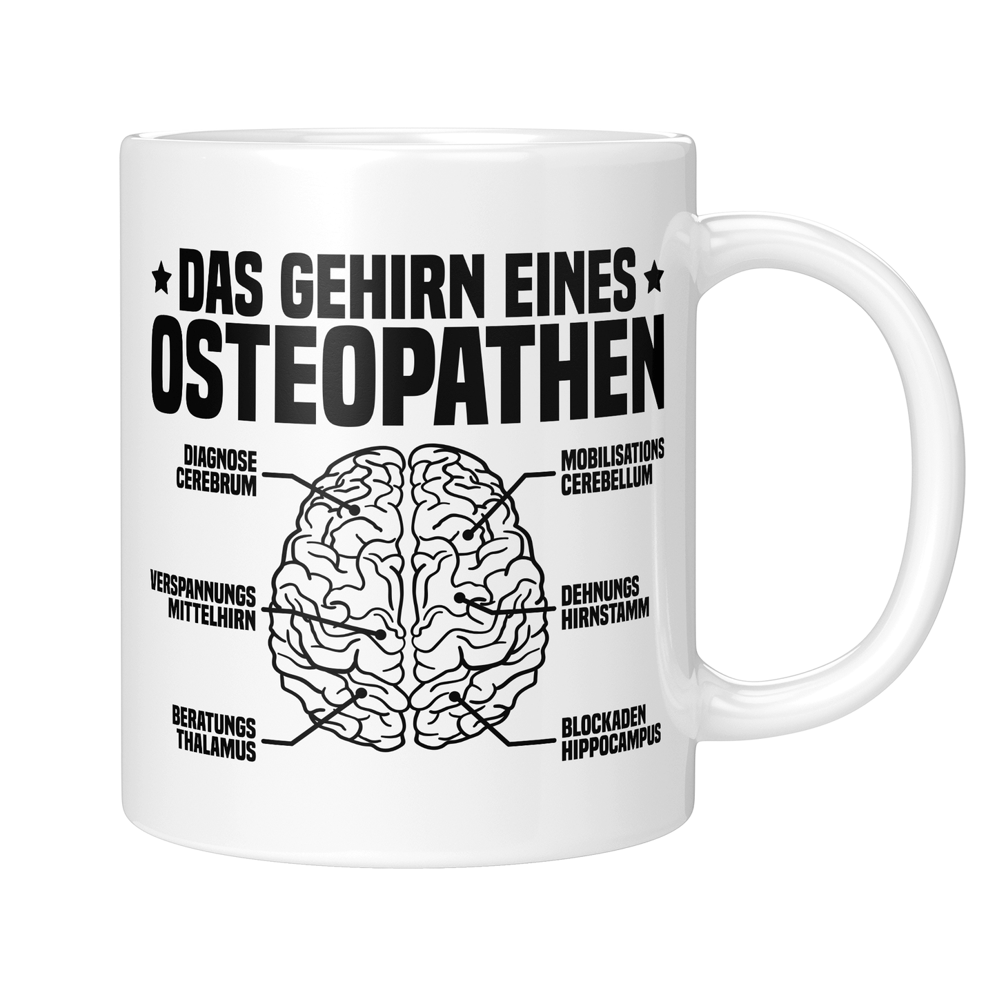 CupHaven® Osteopathie Tasse - Das Gehirn eines Osteopathen - Geschenk für Osteopathen und Osteopathinnen