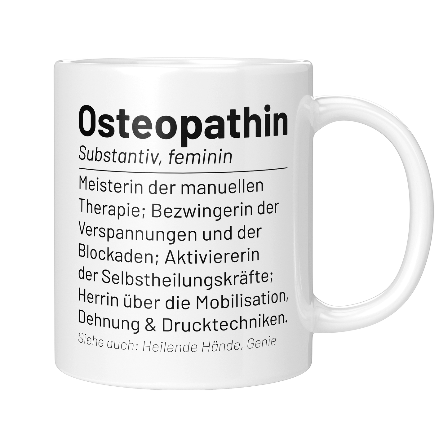 CupHaven® Osteopathie Tasse - Wörterbuch "Osteopathin" - Geschenk für Osteopathen und Osteopathinnen