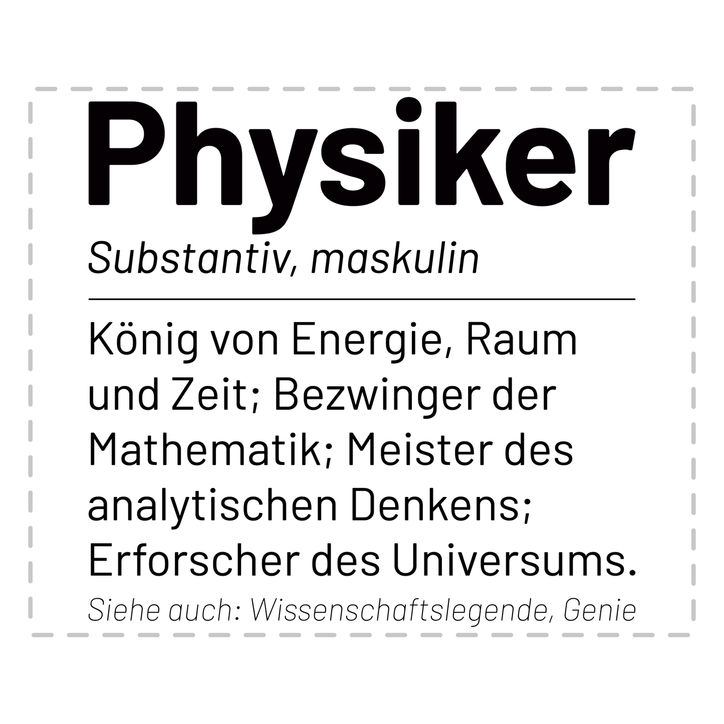 Physik Tasse - Wörterbucheintrag: Physiker (Physikerin, Geschenk)