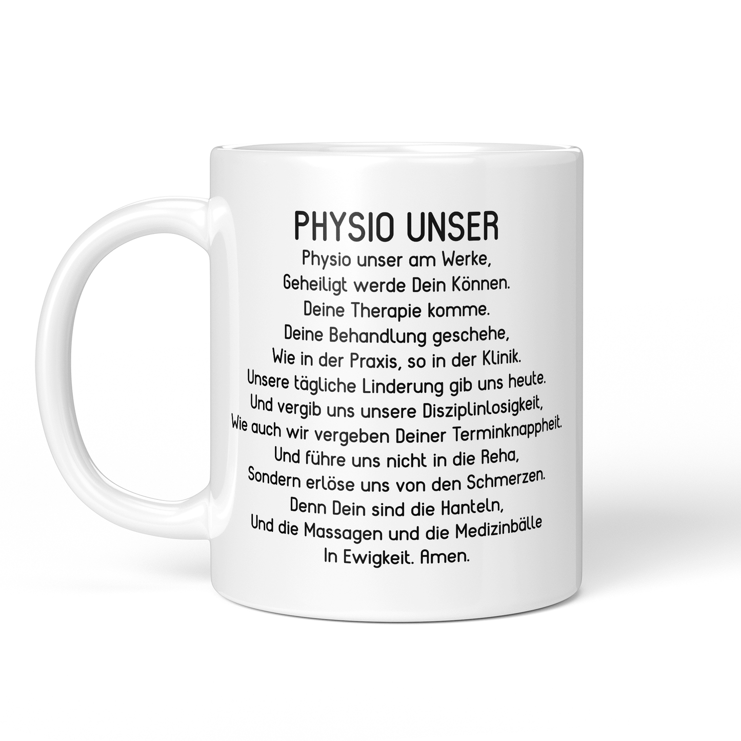 CupHaven® Physiotherapie Tasse - "Physio Unser"-Gebet - Geschenk für Physiotherapeuten und Physiotherapeutinnen