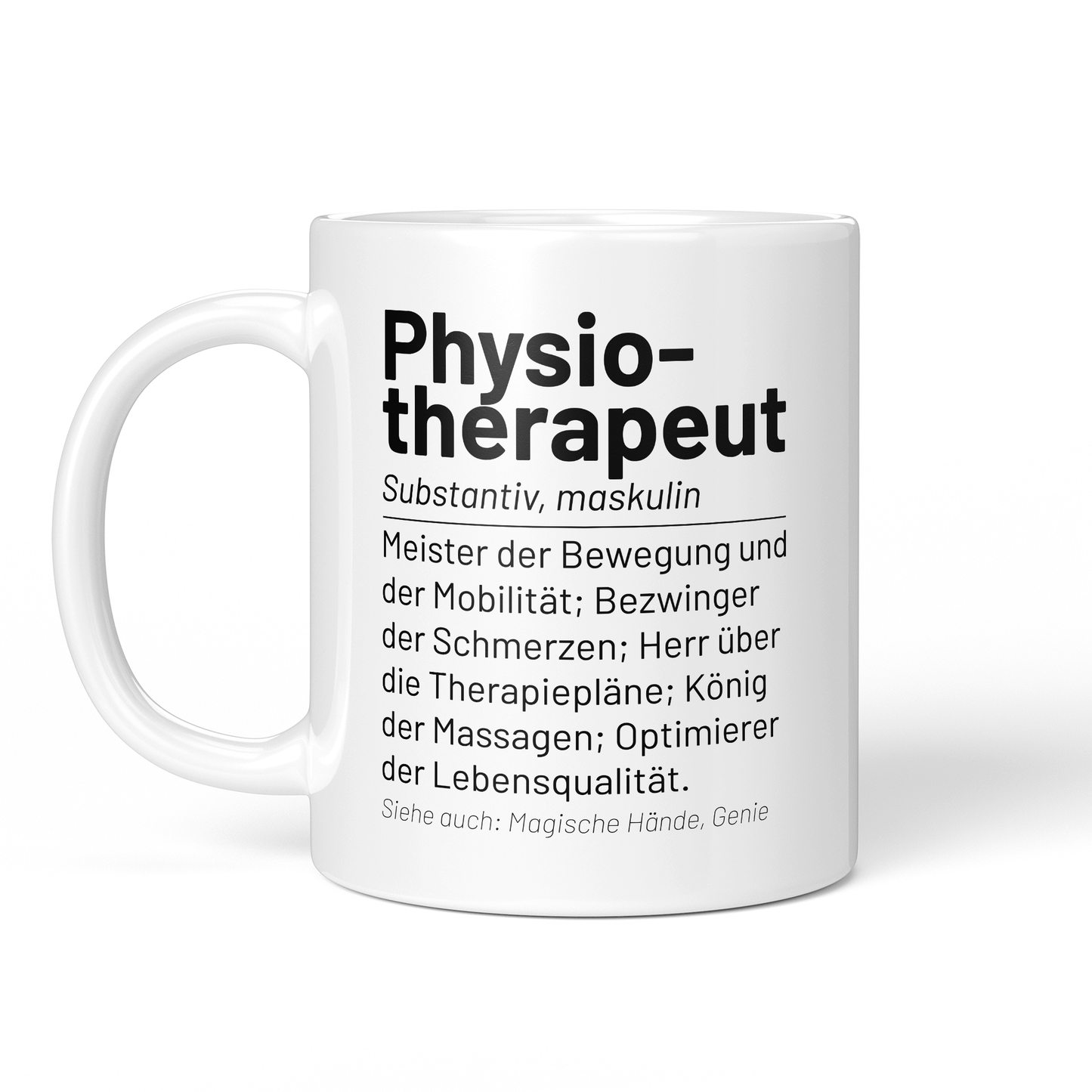 CupHaven® Physiotherapie Tasse - Wörterbuch "Physiotherapeut" - Geschenk für Physiotherapeuten und Physiotherapeutinnen