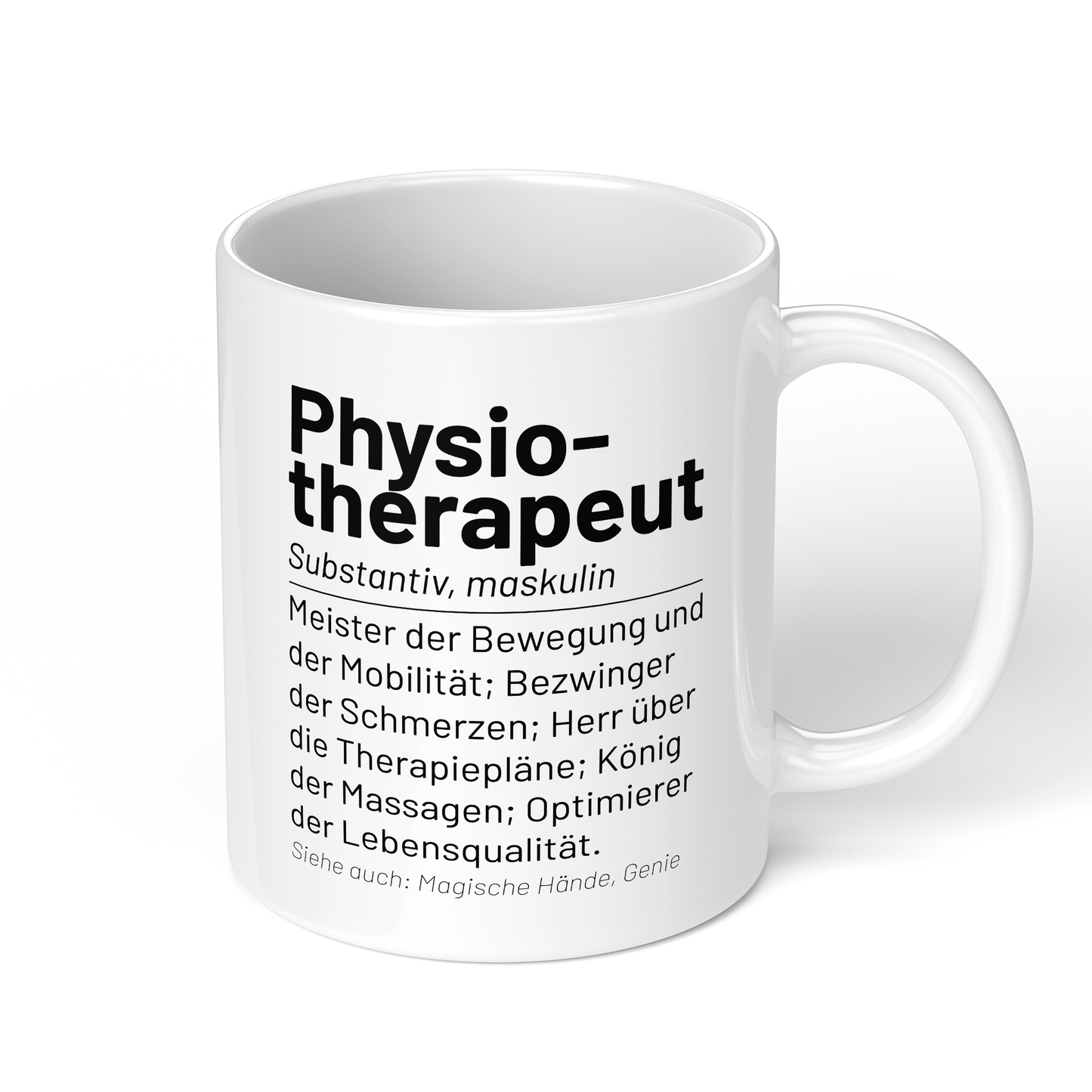 CupHaven® Physiotherapie Tasse - Wörterbuch "Physiotherapeut" - Geschenk für Physiotherapeuten und Physiotherapeutinnen