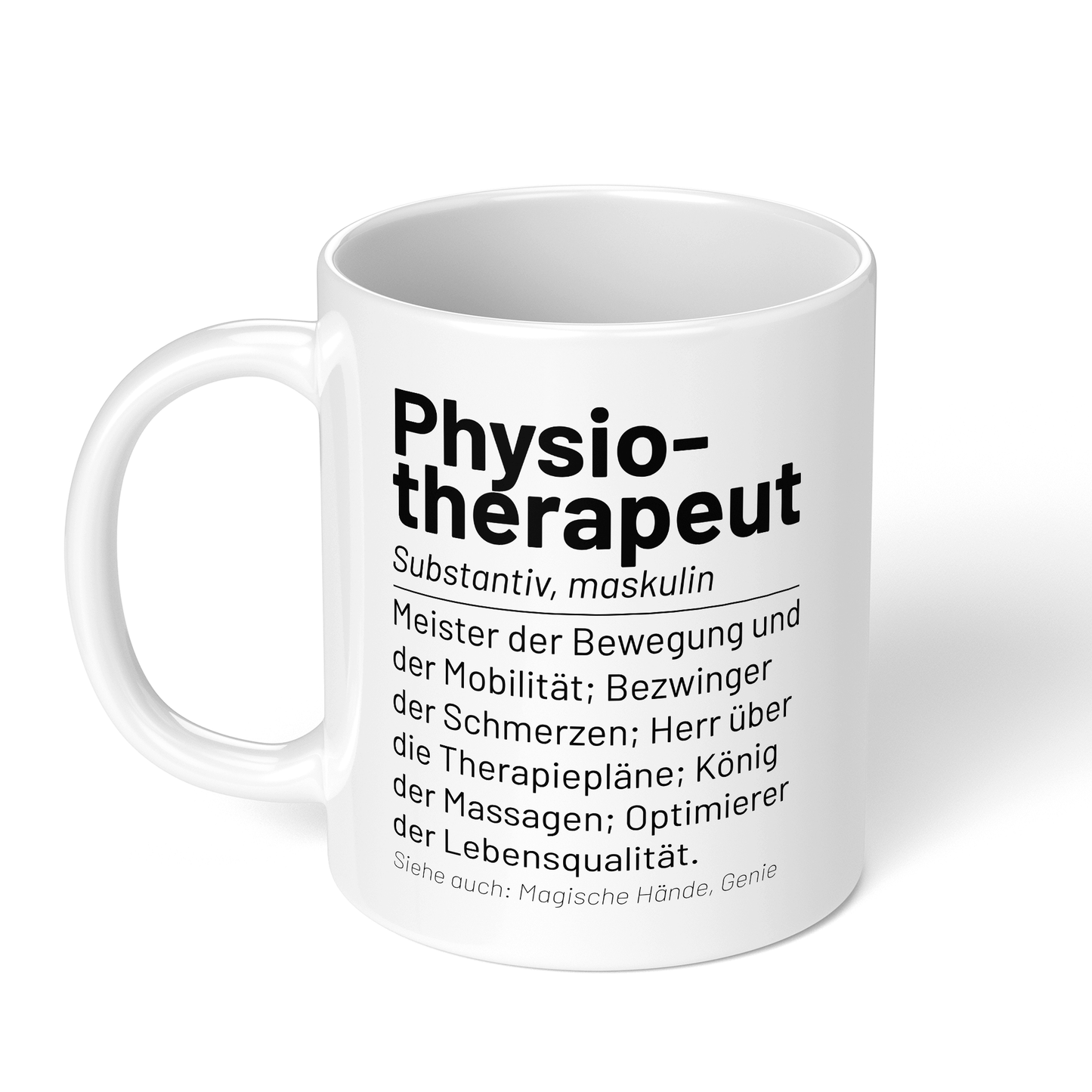 CupHaven® Physiotherapie Tasse - Wörterbuch "Physiotherapeut" - Geschenk für Physiotherapeuten und Physiotherapeutinnen