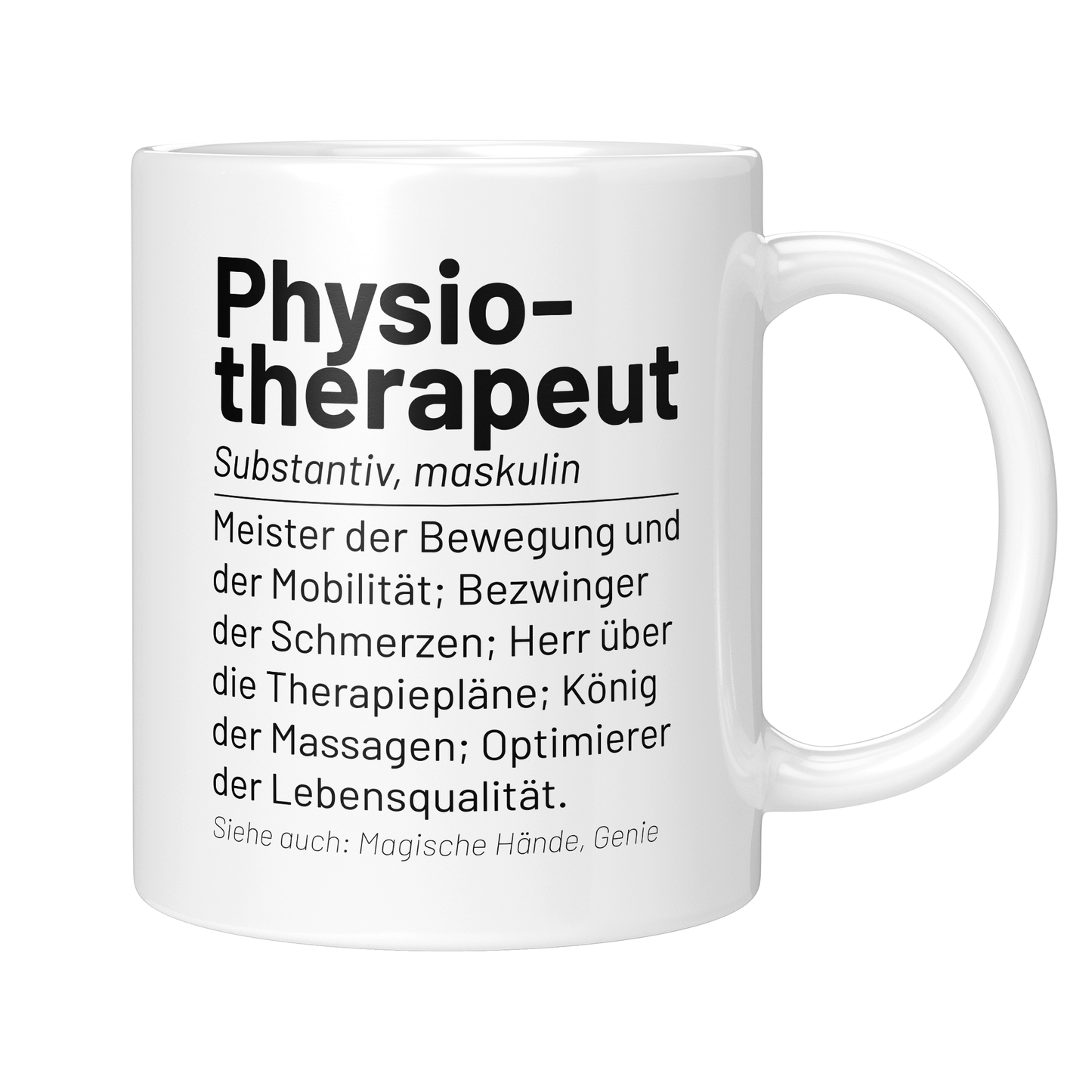 CupHaven® Physiotherapie Tasse - Wörterbuch "Physiotherapeut" - Geschenk für Physiotherapeuten und Physiotherapeutinnen
