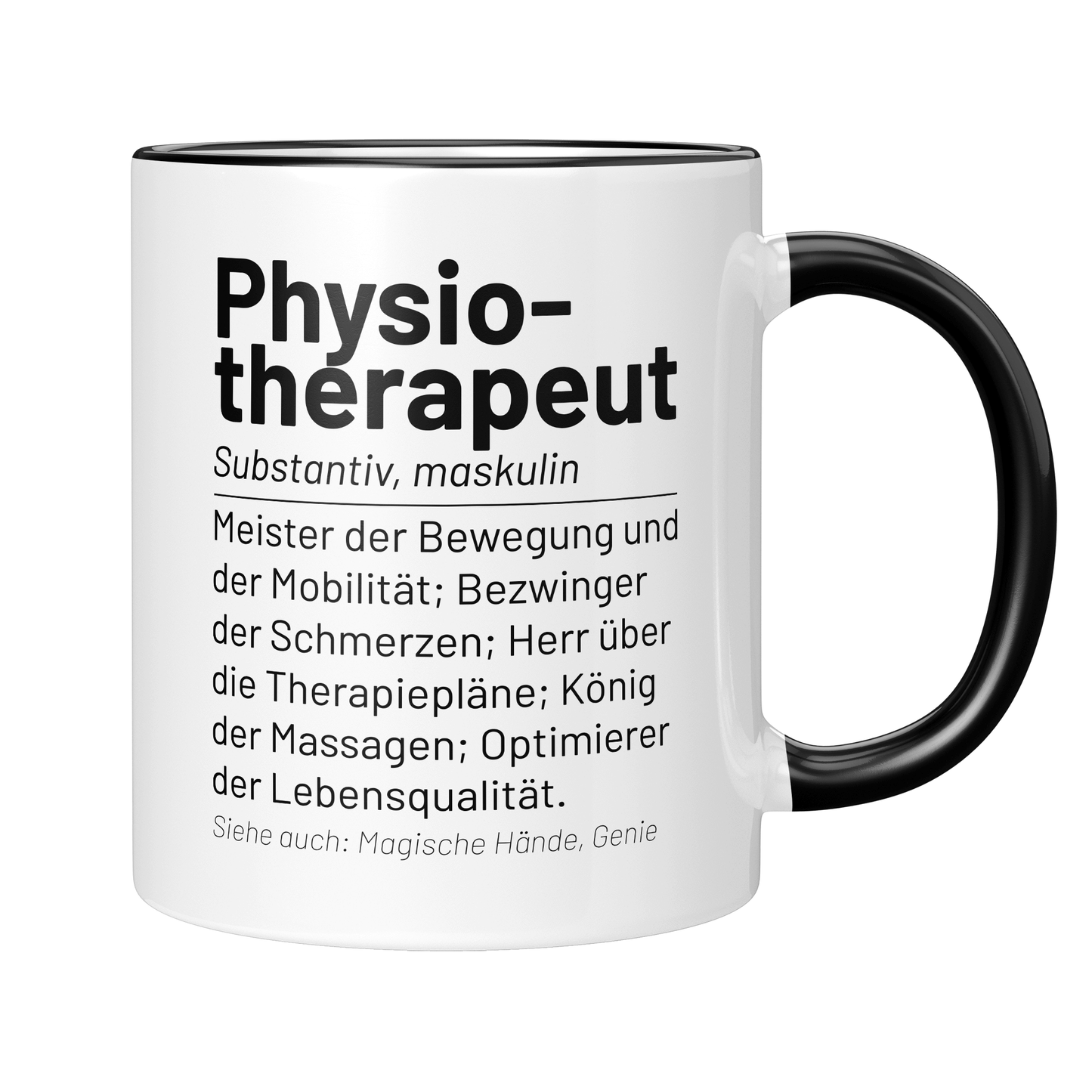 Physiotherapie Tasse - Wörterbuch "Physiotherapeut" (Physiotherapeutin, Geschenk)