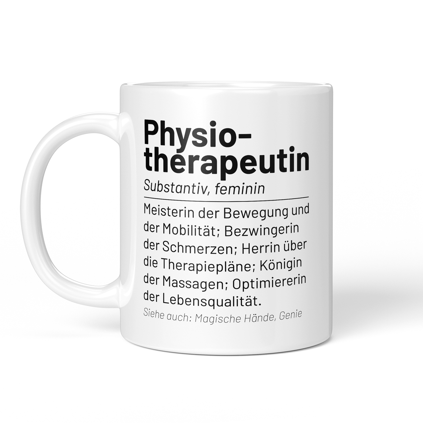 CupHaven® Physiotherapie Tasse - Wörterbuch "Physiotherapeutin" - Geschenk für Physiotherapeuten und Physiotherapeutinnen