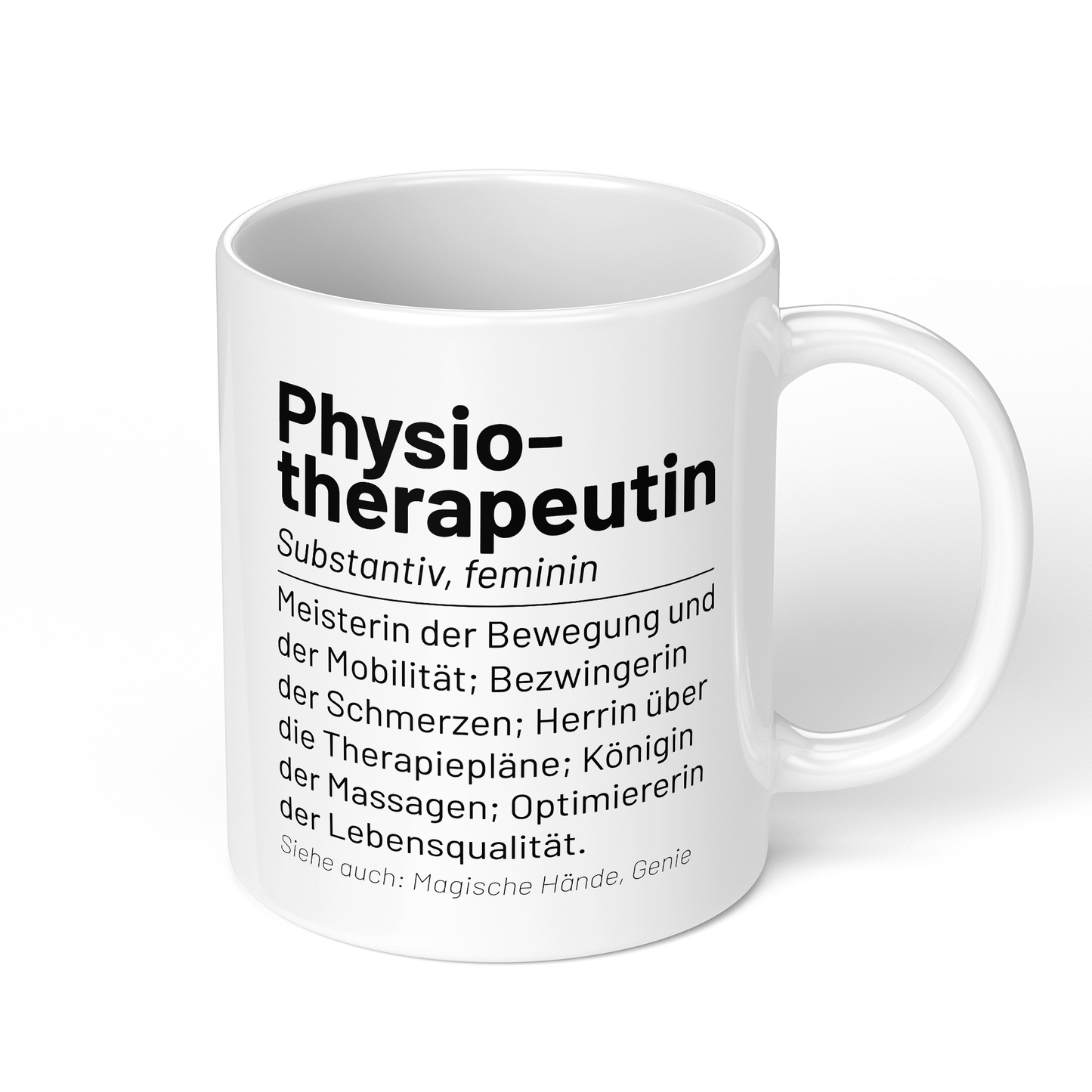 CupHaven® Physiotherapie Tasse - Wörterbuch "Physiotherapeutin" - Geschenk für Physiotherapeuten und Physiotherapeutinnen