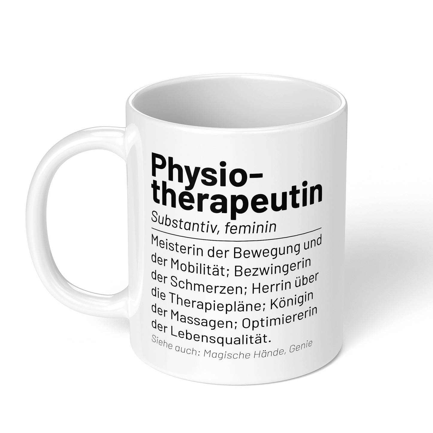 CupHaven® Physiotherapie Tasse - Wörterbuch "Physiotherapeutin" - Geschenk für Physiotherapeuten und Physiotherapeutinnen