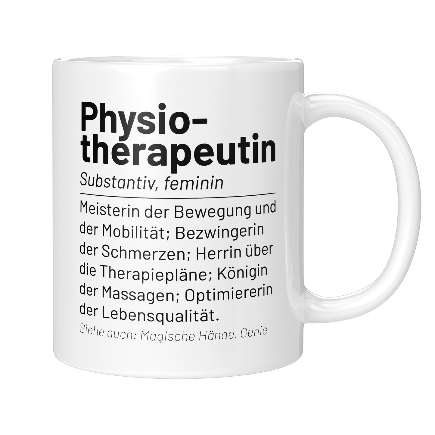 CupHaven® Physiotherapie Tasse - Wörterbuch "Physiotherapeutin" - Geschenk für Physiotherapeuten und Physiotherapeutinnen