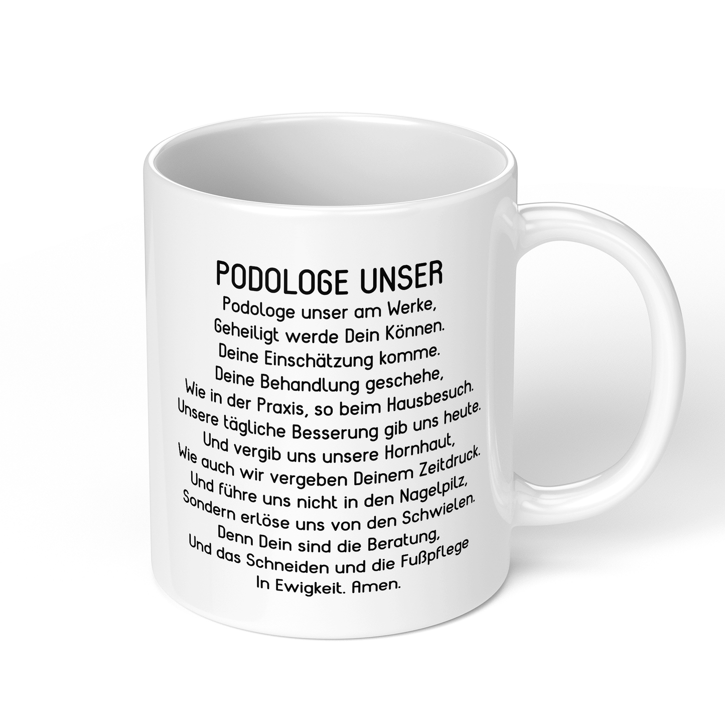 CupHaven® Podologie Tasse - "Podologe Unser"-Gebet - Geschenk für Podologen und Podologinnen