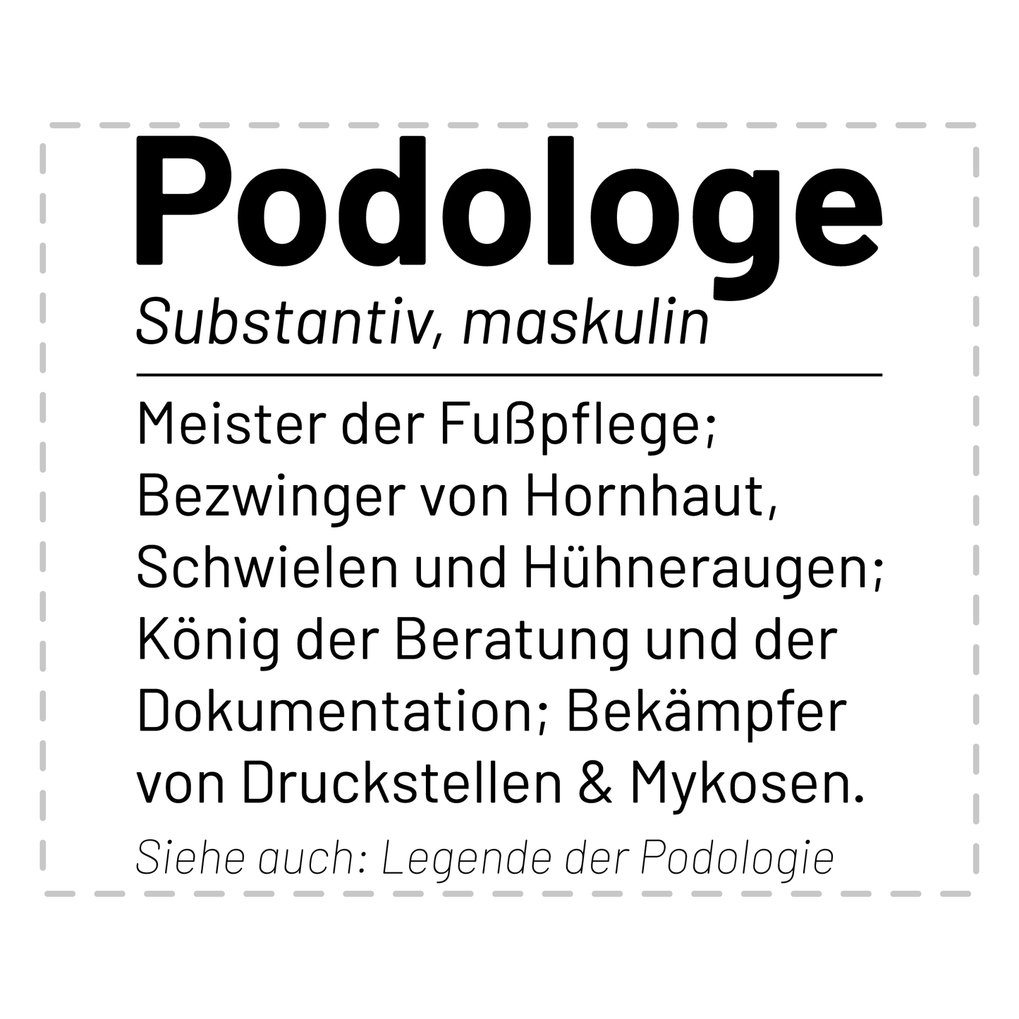 Podologie Tasse - Wörterbuch "Podologe" (Podologin, Geschenk)