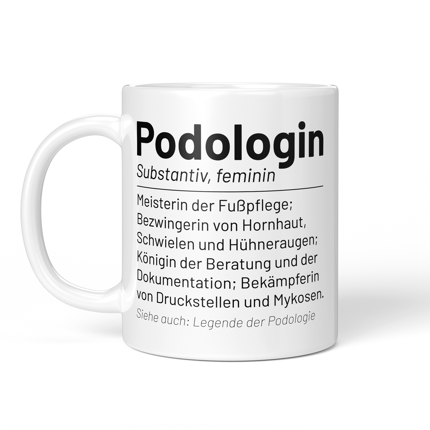 CupHaven® Podologie Tasse - Wörterbuch "Podologin" - Geschenk für Podologen und Podologinnen
