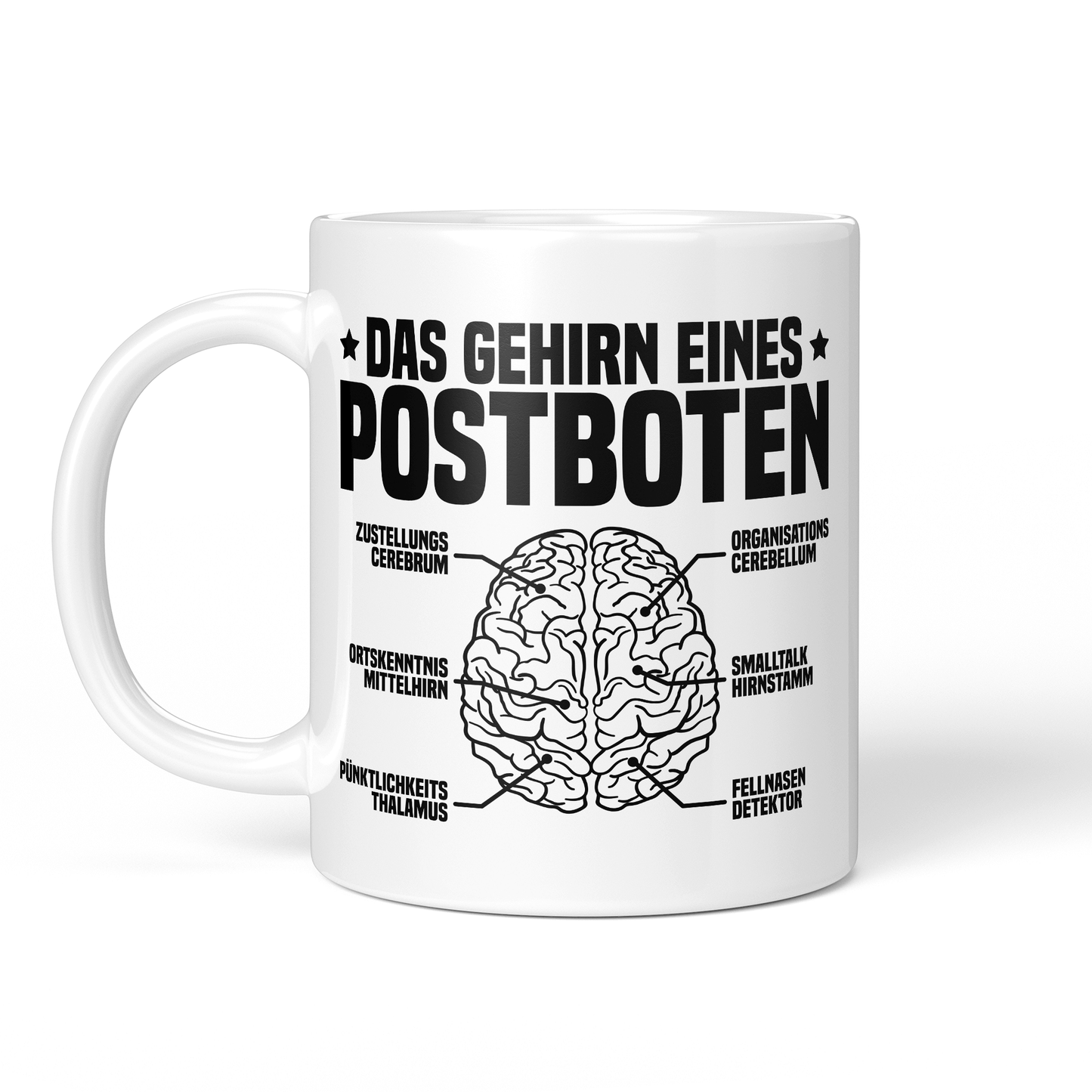 CupHaven® Postbote Tasse - Das Gehirn eines Postboten - Geschenk für Postboten und Postbotinnen