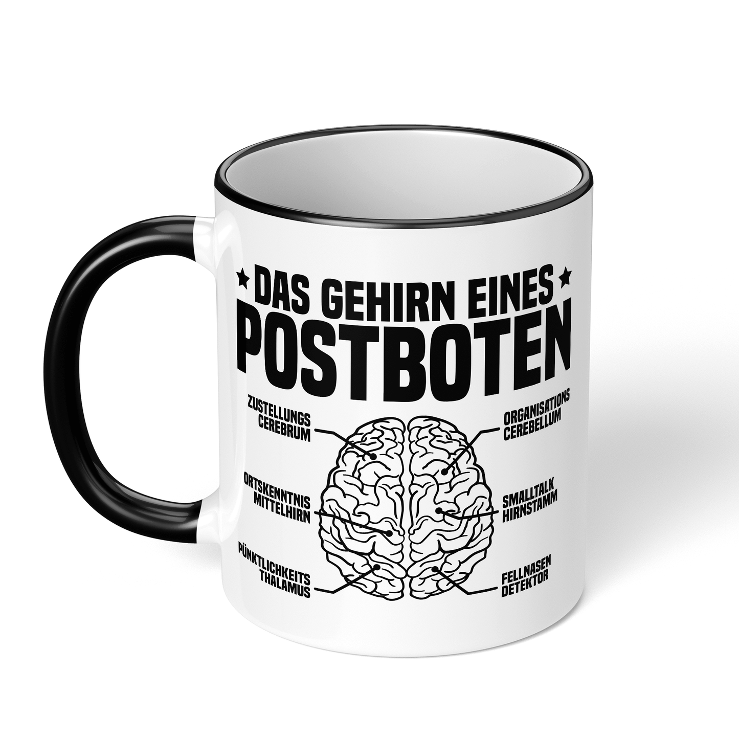 CupHaven® Postbote Tasse - Das Gehirn eines Postboten - Geschenk für Postboten und Postbotinnen
