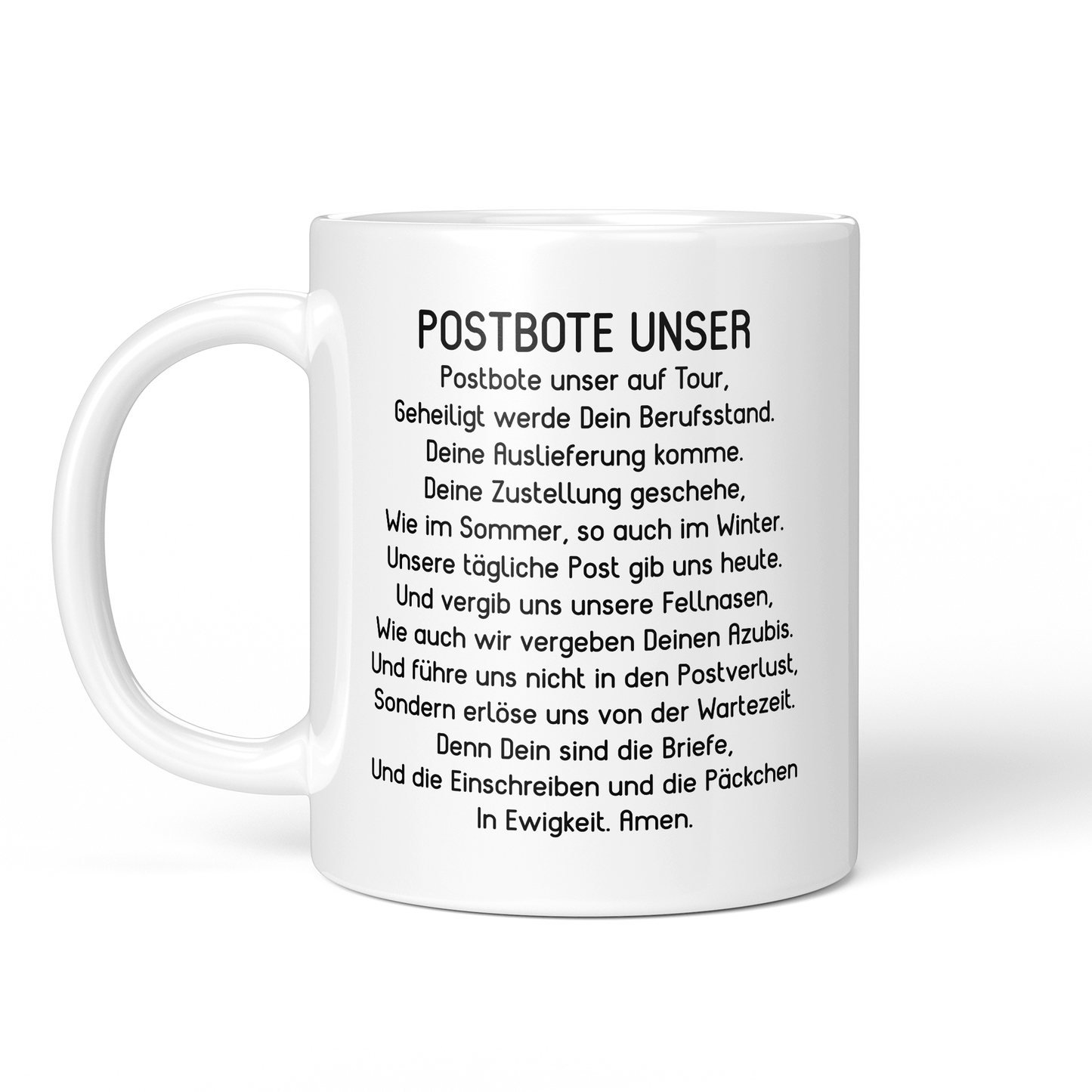 CupHaven® Postbote Tasse - "Postbote Unser"-Gebet - Geschenk für Postboten und Postbotinnen