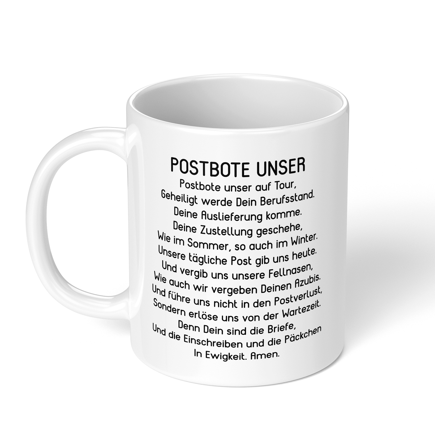 CupHaven® Postbote Tasse - "Postbote Unser"-Gebet - Geschenk für Postboten und Postbotinnen