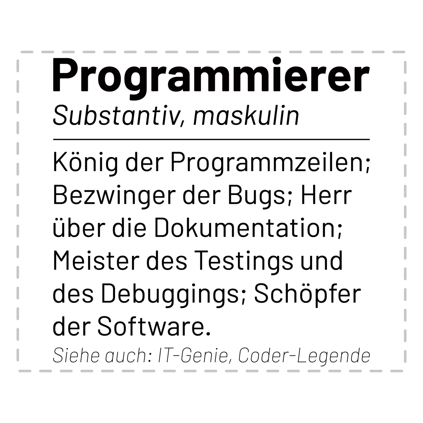 Programmierer Tasse - Wörterbuch "Programmierer" (Programmiererin, Geschenk)