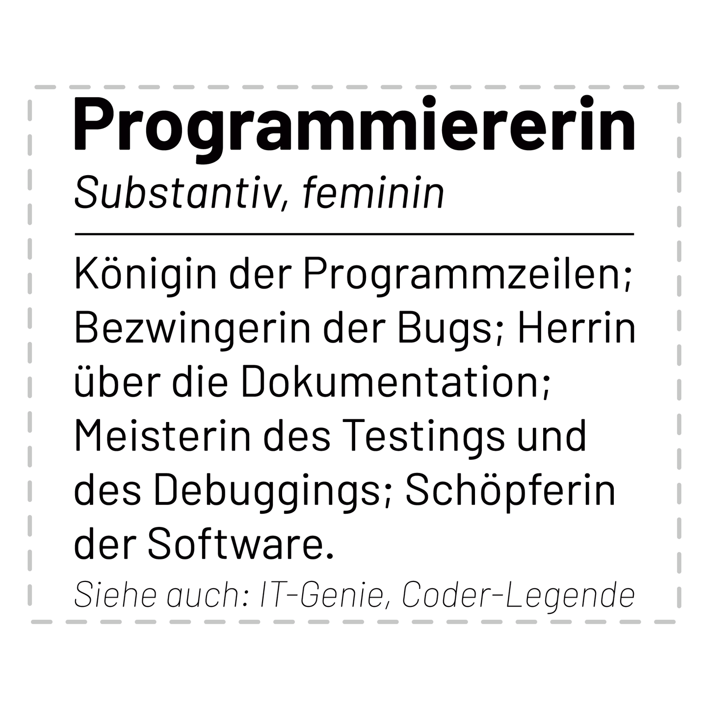 Programmierer Tasse - Wörterbuch "Programmiererin" (Softwareentwickler, Geschenk)
