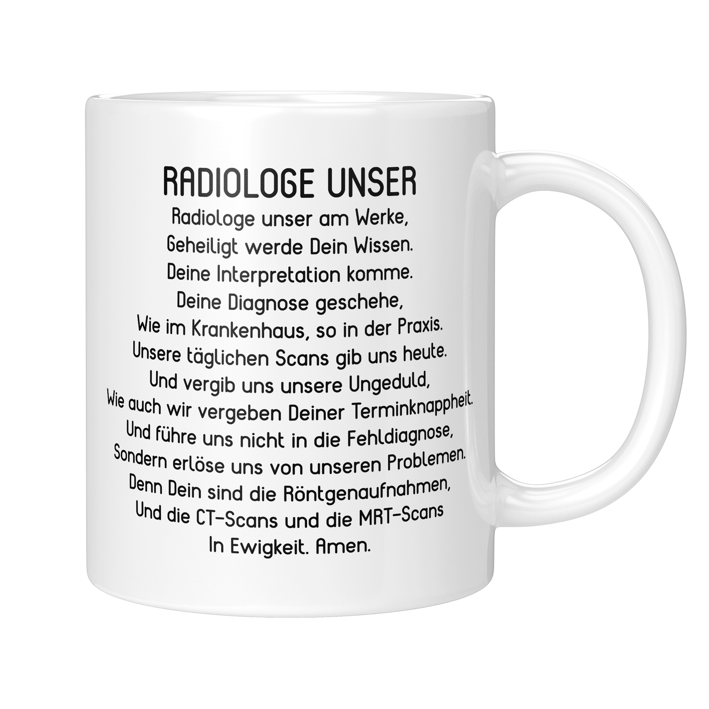 CupHaven® Radiologie Tasse - "Radiologe Unser"-Gebet - Geschenk für Radiologen und Radiologinnen