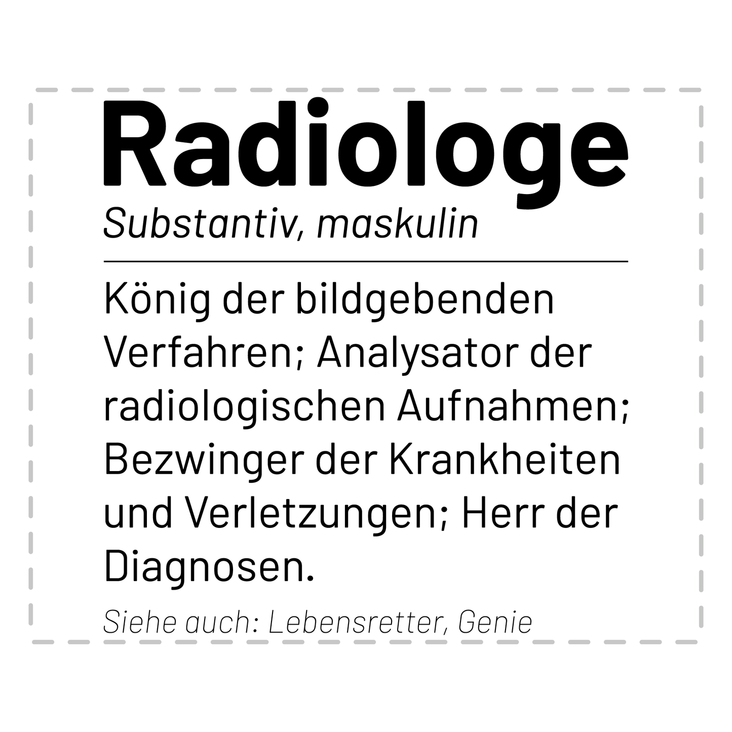 Radiologie Tasse - Wörterbuch "Radiologe" (Radiologin, Geschenk)