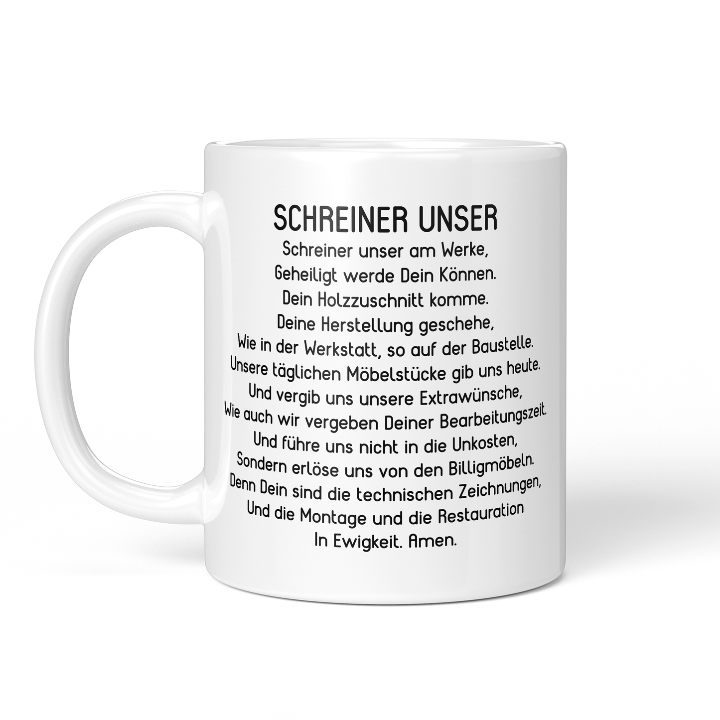 CupHaven® Schreiner Tasse - "Schreiner Unser"-Gebet - Geschenk für Schreiner und Schreinerinnen