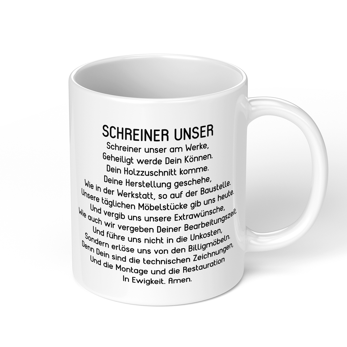 CupHaven® Schreiner Tasse - "Schreiner Unser"-Gebet - Geschenk für Schreiner und Schreinerinnen