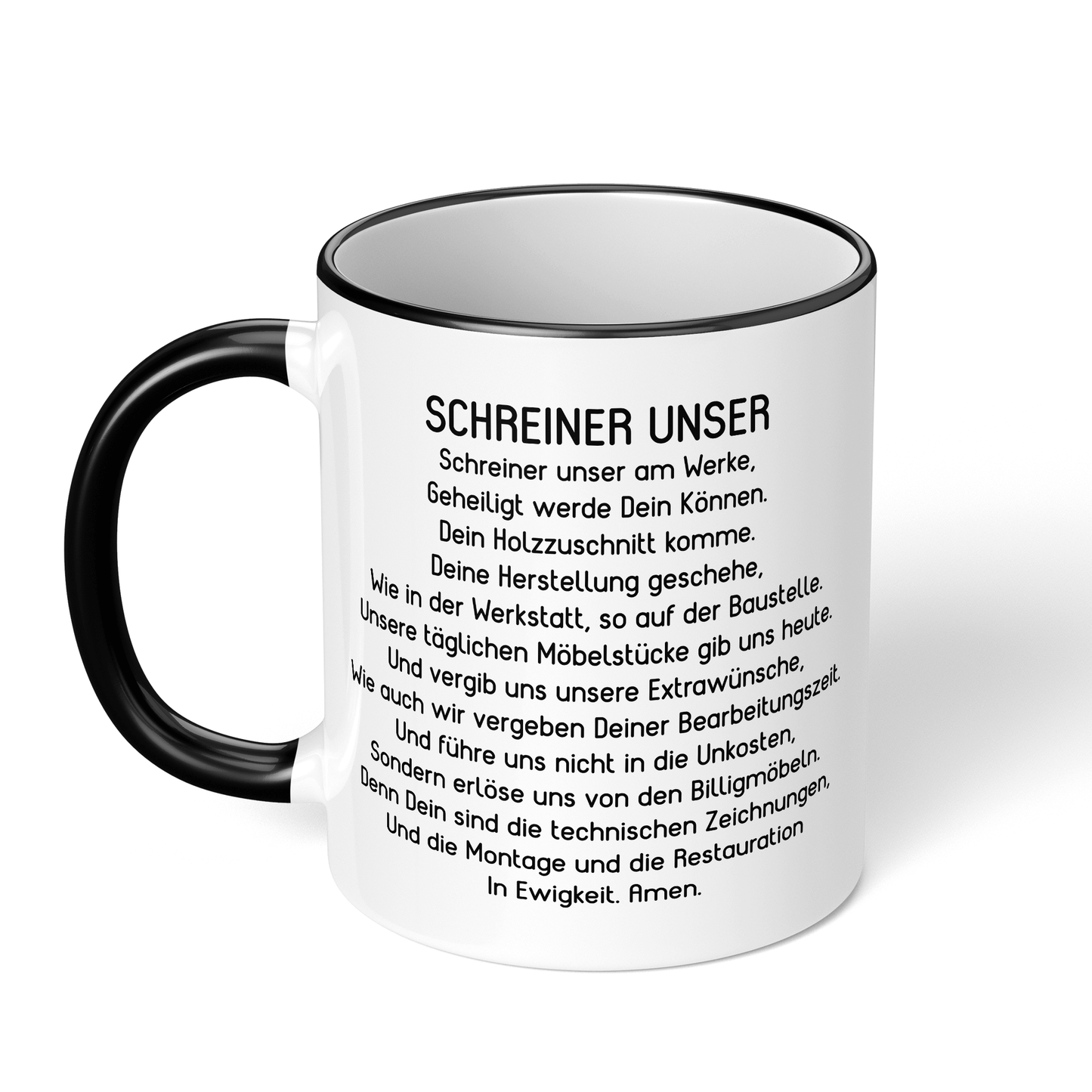 CupHaven® Schreiner Tasse - "Schreiner Unser"-Gebet - Geschenk für Schreiner und Schreinerinnen
