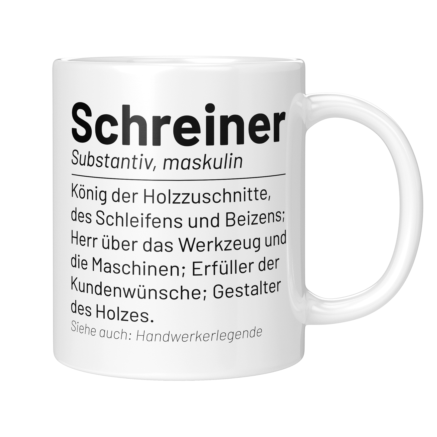 CupHaven® Schreiner Tasse - Wörterbuch "Schreiner" - Geschenk für Schreiner und Schreinerinnen
