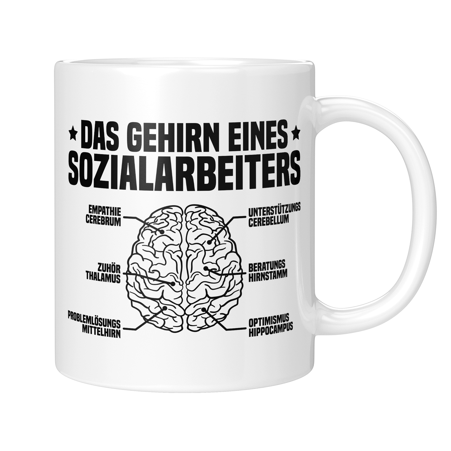 CupHaven® Sozialarbeiter Tasse - Das Gehirn eines Sozialarbeiters - Geschenk für Sozialarbeiter und Sozialarbeiterinnen