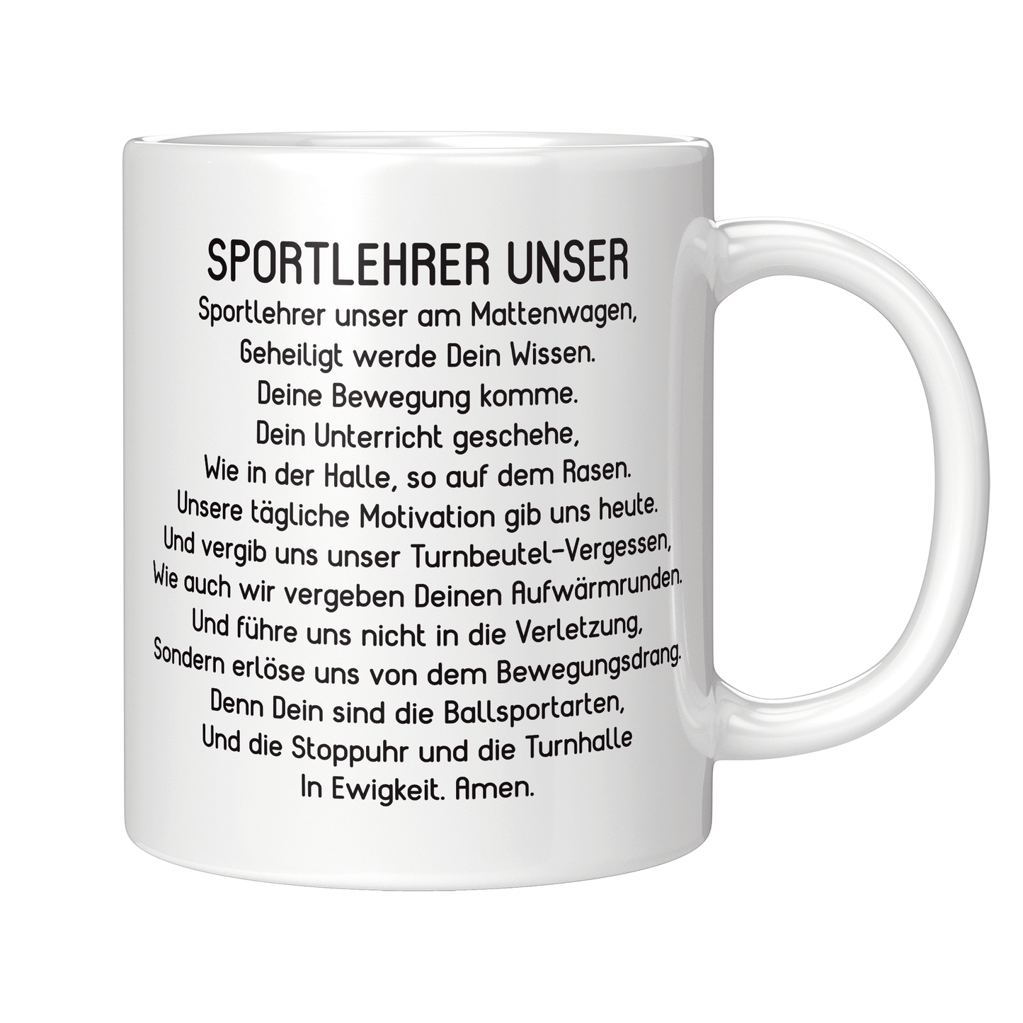 Sportlehrer Tasse - "Sportlehrer Unser" Gebet (Sport, Lehrer, Geschenk)