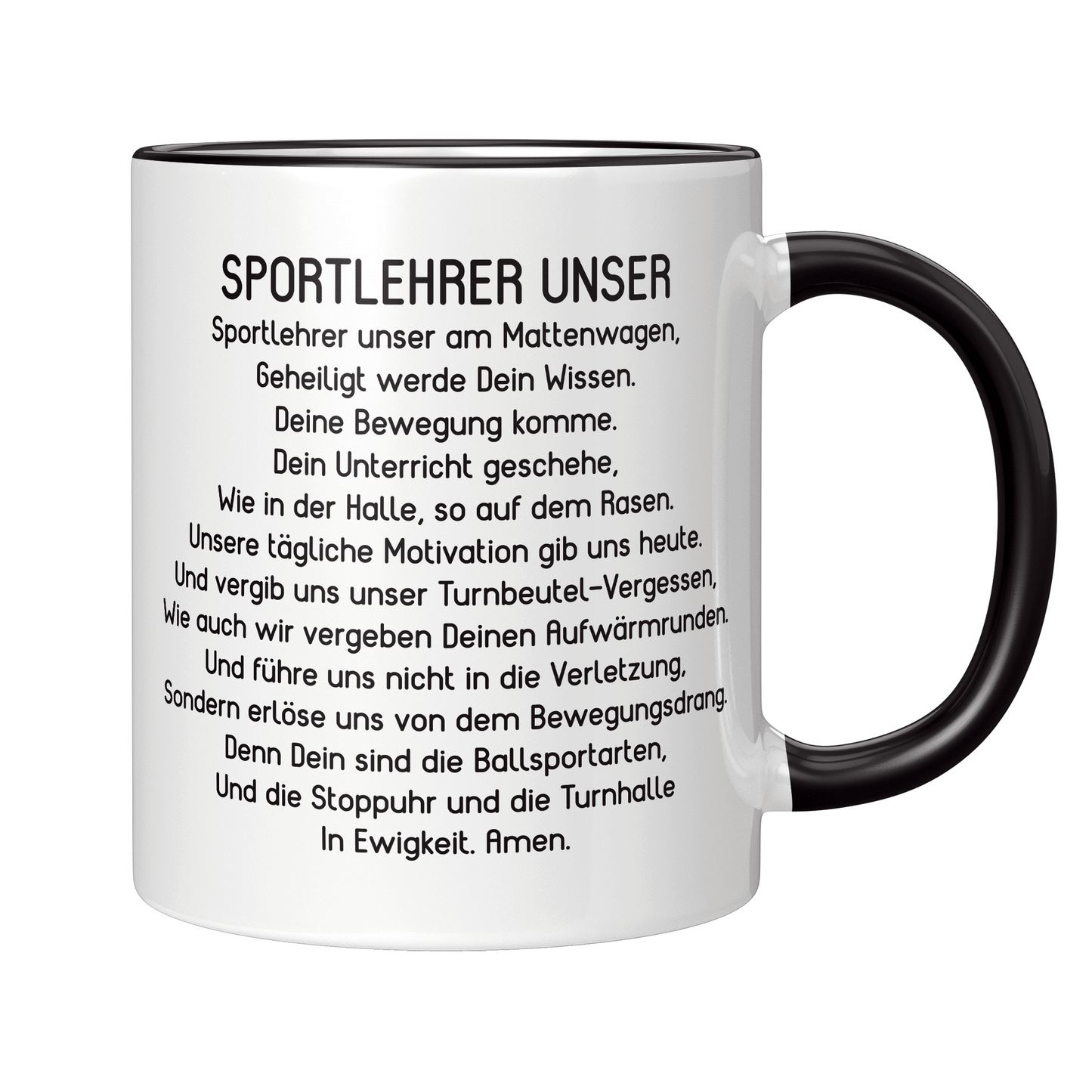 Sportlehrer Tasse - "Sportlehrer Unser" Gebet (Sport, Lehrer, Geschenk)