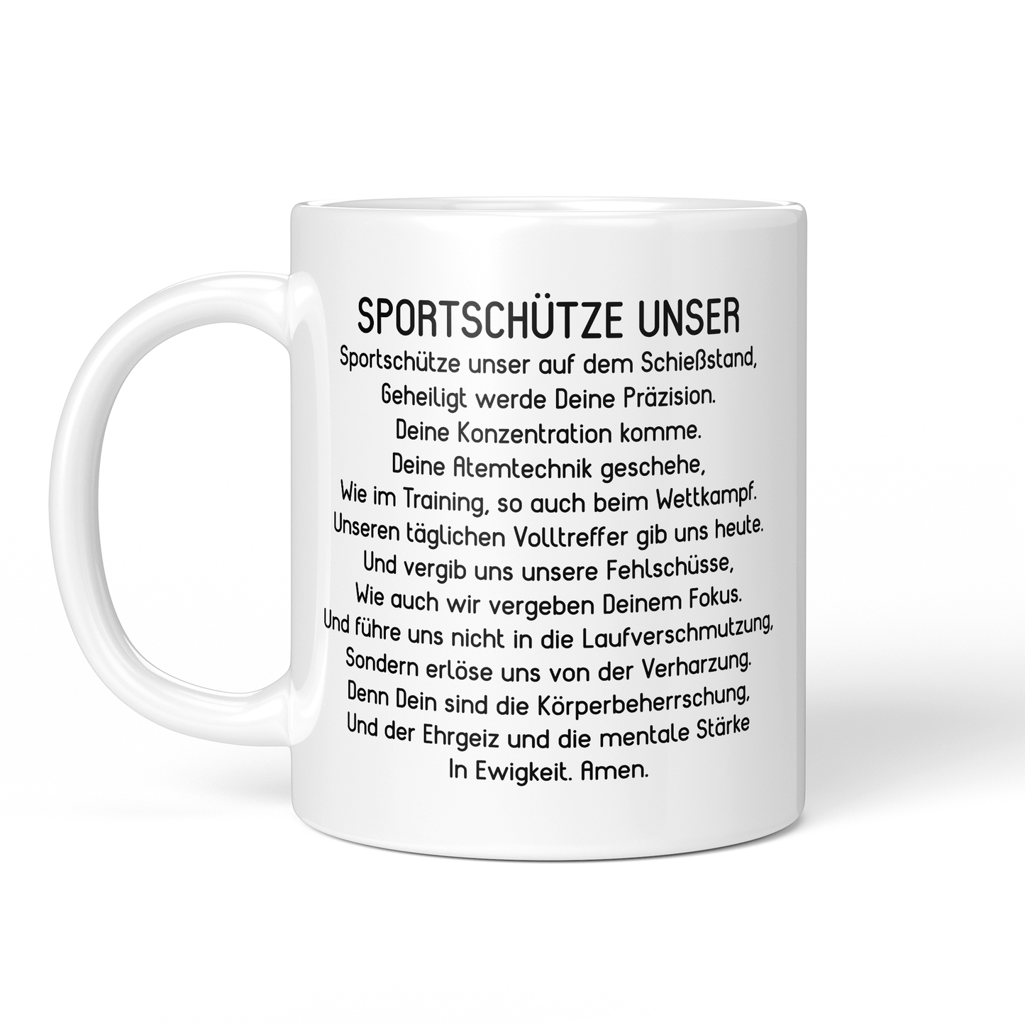 CupHaven® Sportschütze Tasse - "Sportschütze Unser"-Gebet - Geschenk für Sportschützen und Sportschützinnen
