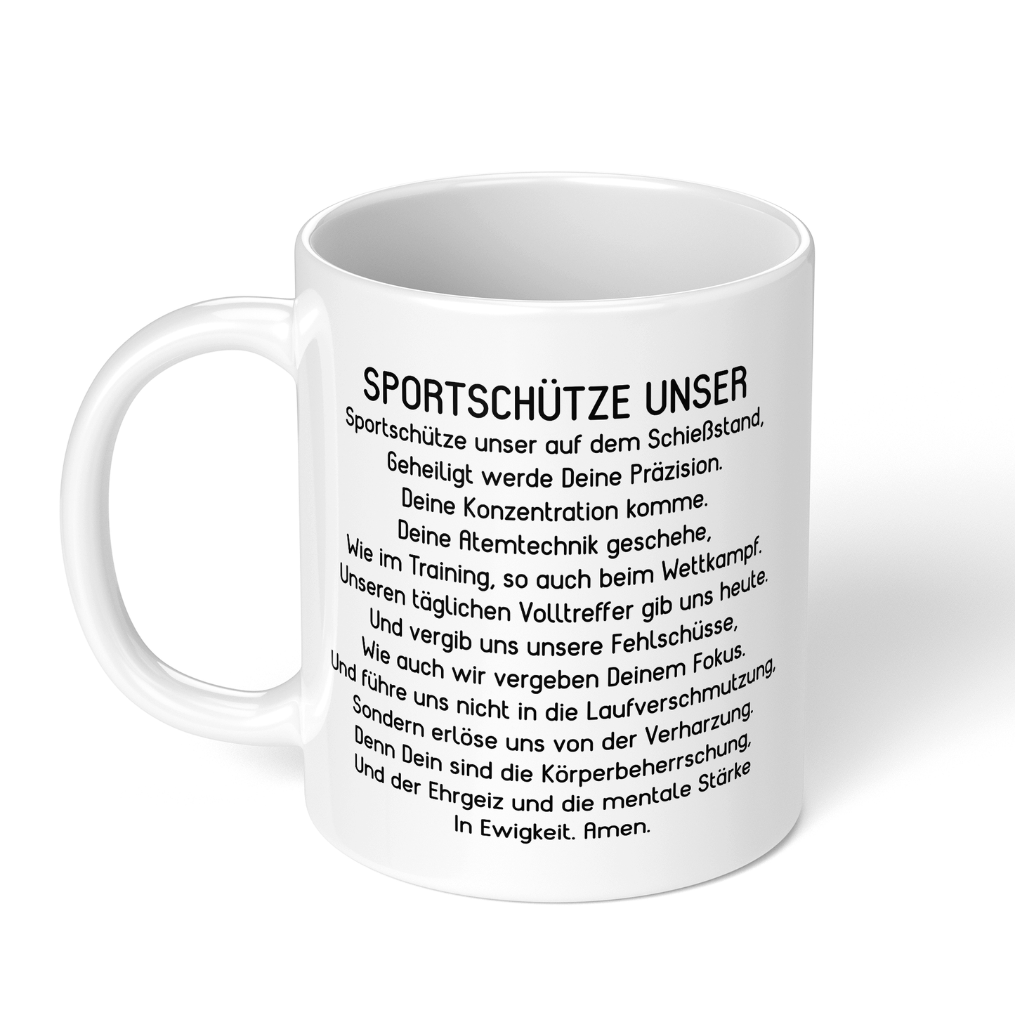 CupHaven® Sportschütze Tasse - "Sportschütze Unser"-Gebet - Geschenk für Sportschützen und Sportschützinnen