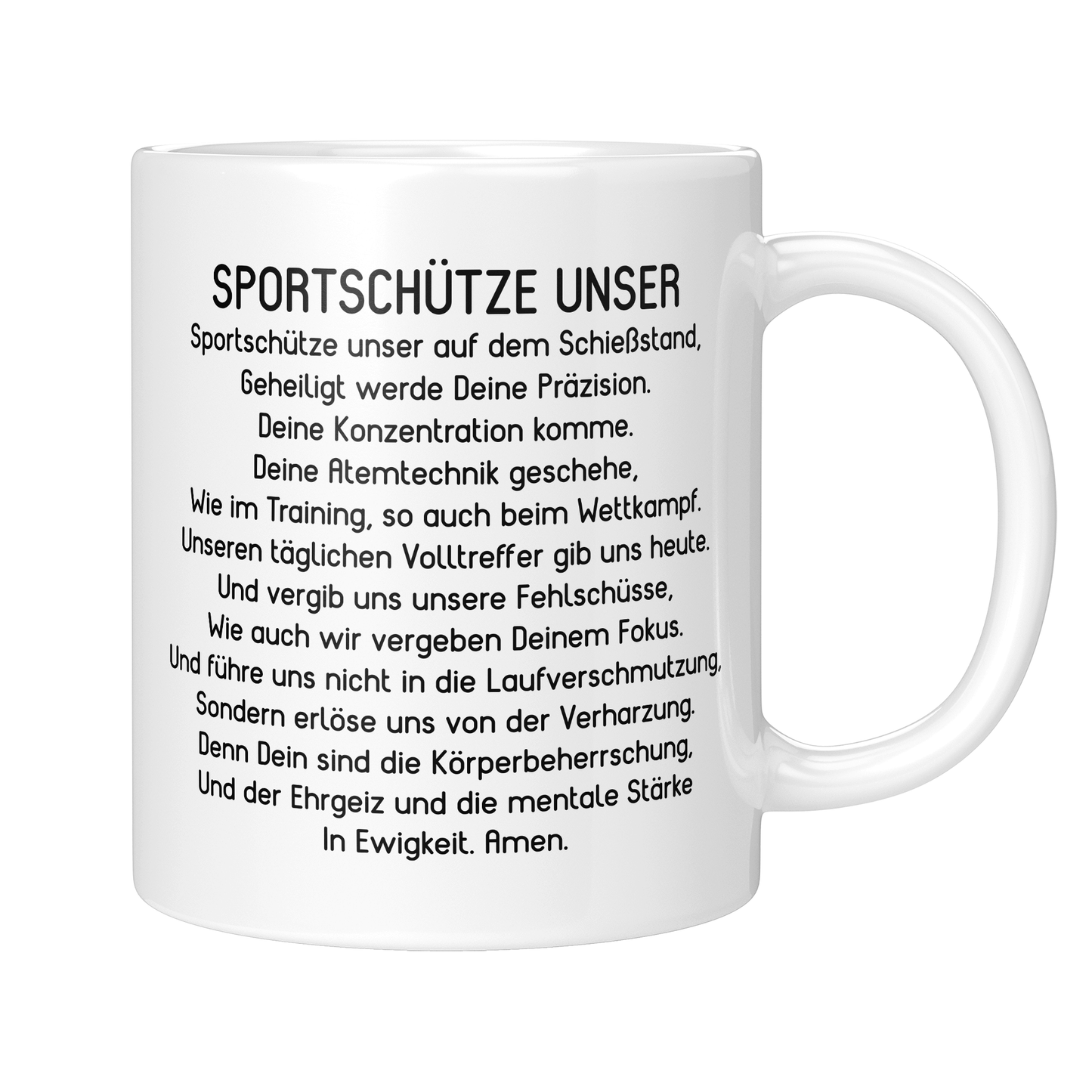 Sportschütze Tasse - "Sportschütze Unser"-Gebet (Sportschützin, Sportschießen, Geschenk)
