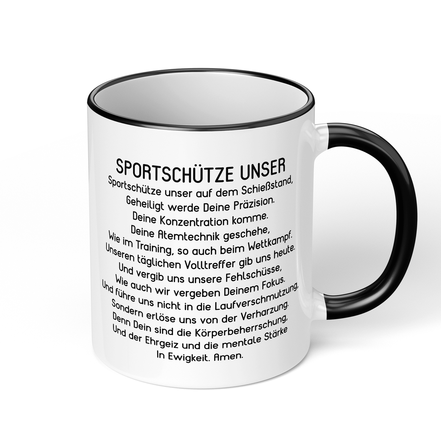 CupHaven® Sportschütze Tasse - "Sportschütze Unser"-Gebet - Geschenk für Sportschützen und Sportschützinnen