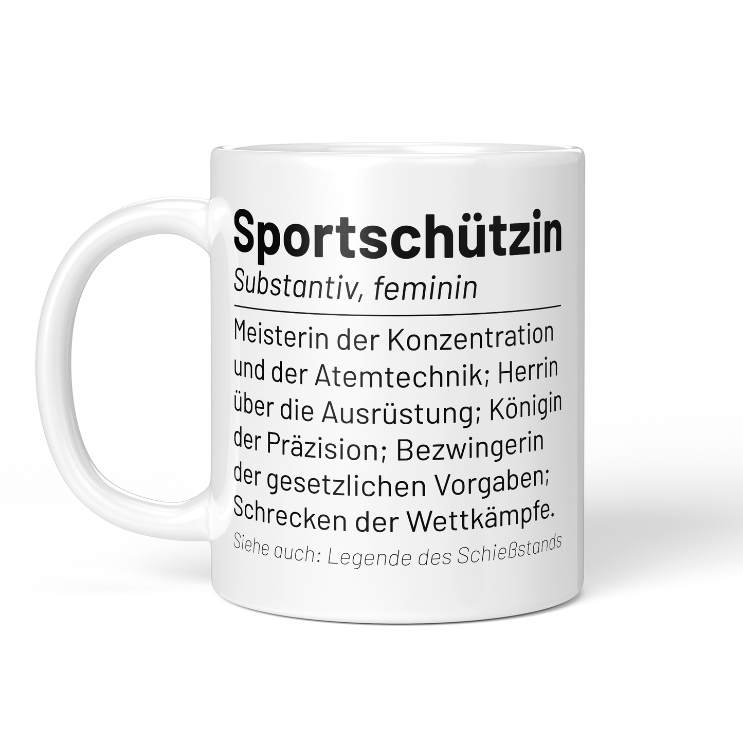 CupHaven® Sportschütze Tasse - Wörterbuch "Sportschützin" - Geschenk für Sportschützen und Sportschützinnen