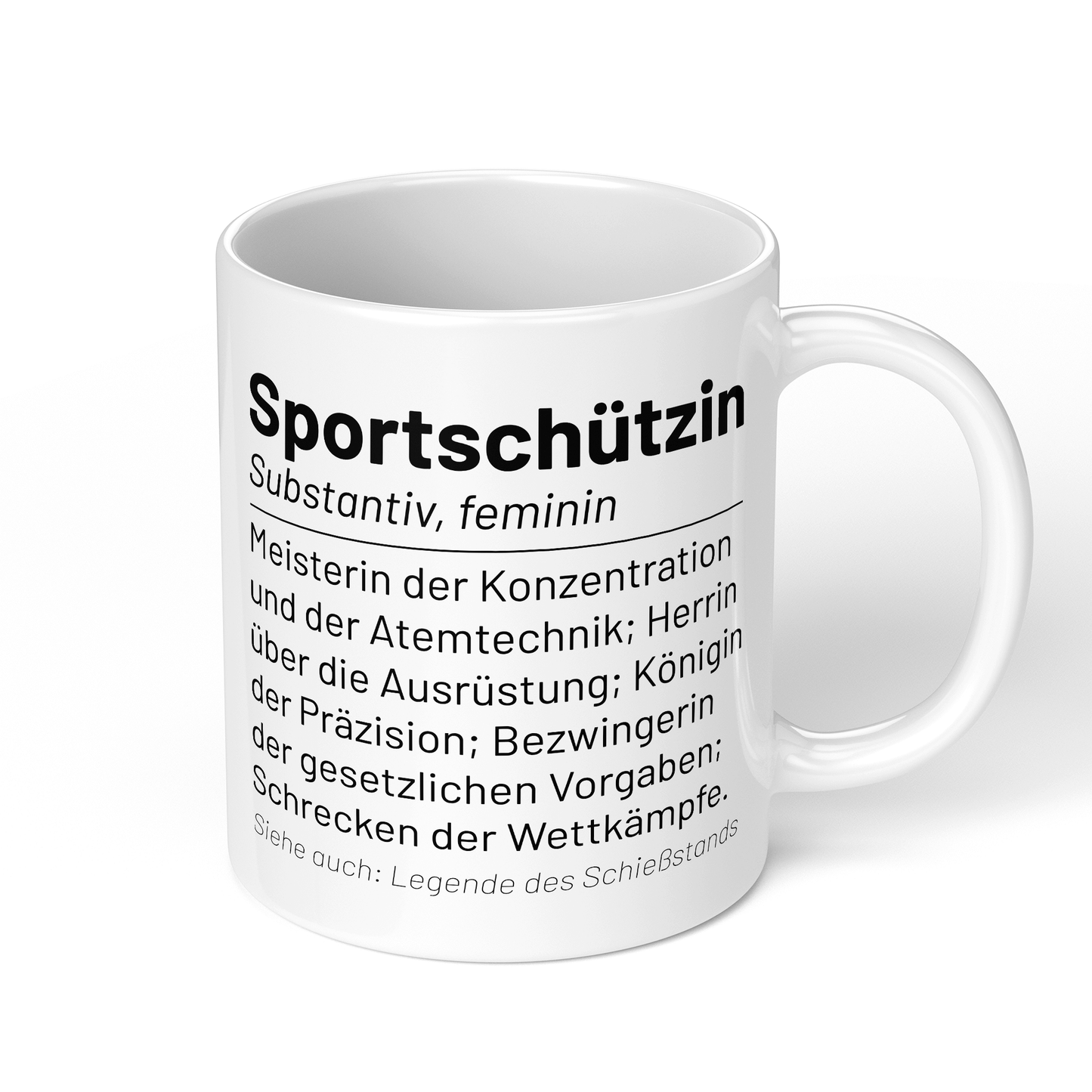 CupHaven® Sportschütze Tasse - Wörterbuch "Sportschützin" - Geschenk für Sportschützen und Sportschützinnen