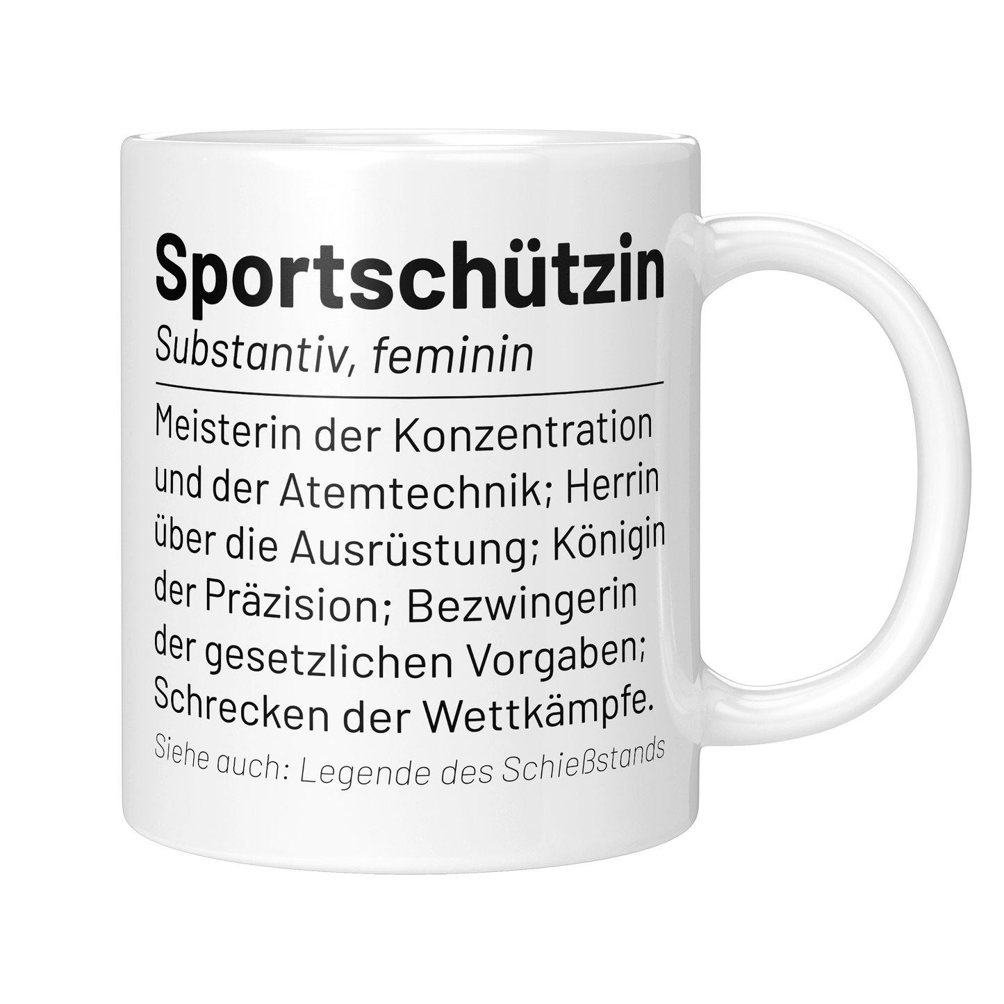 Sportschütze Tasse - Wörterbuch "Sportschützin" (Sportschießen, Geschenk)