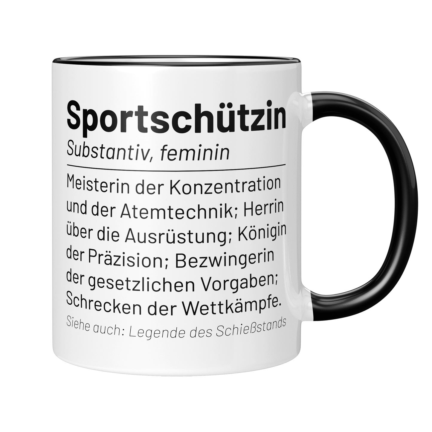 Sportschütze Tasse - Wörterbuch "Sportschützin" (Sportschießen, Geschenk)