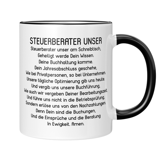 CupHaven® Steuerberater Tasse - "Steuerberater Unser"-Gebet - Geschenk für Steuerberater und Steuerberaterinnen