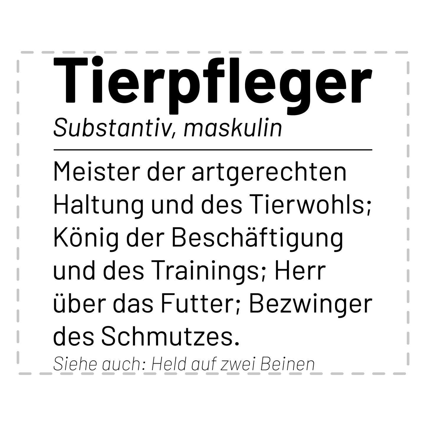Tierpfleger Tasse - Wörterbuch "Tierpfleger" (Tierpflegerin, Tierpflege, Geschenk)