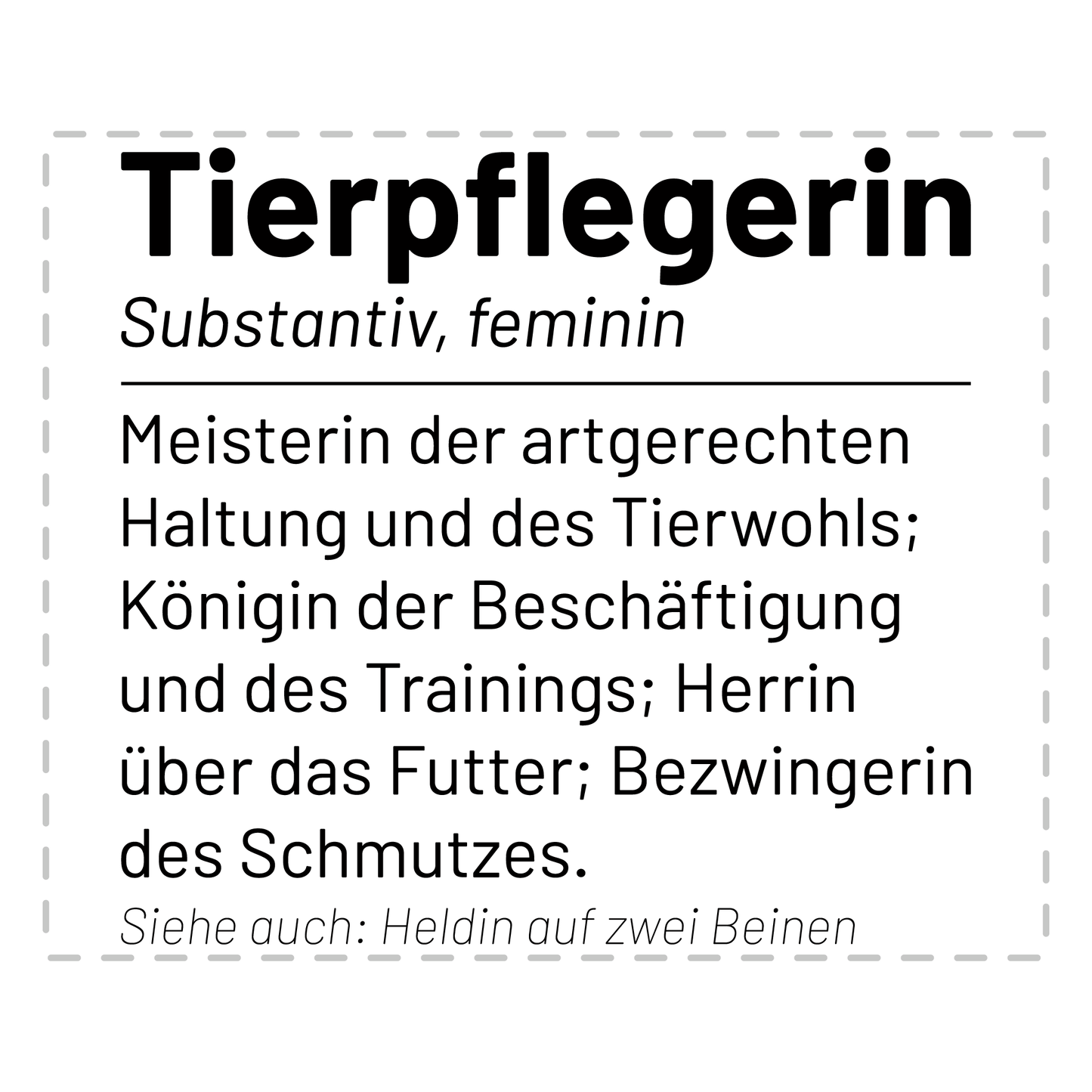 Tierpfleger Tasse - Wörterbuch "Tierpflegerin" (Tierpflege, Geschenk)