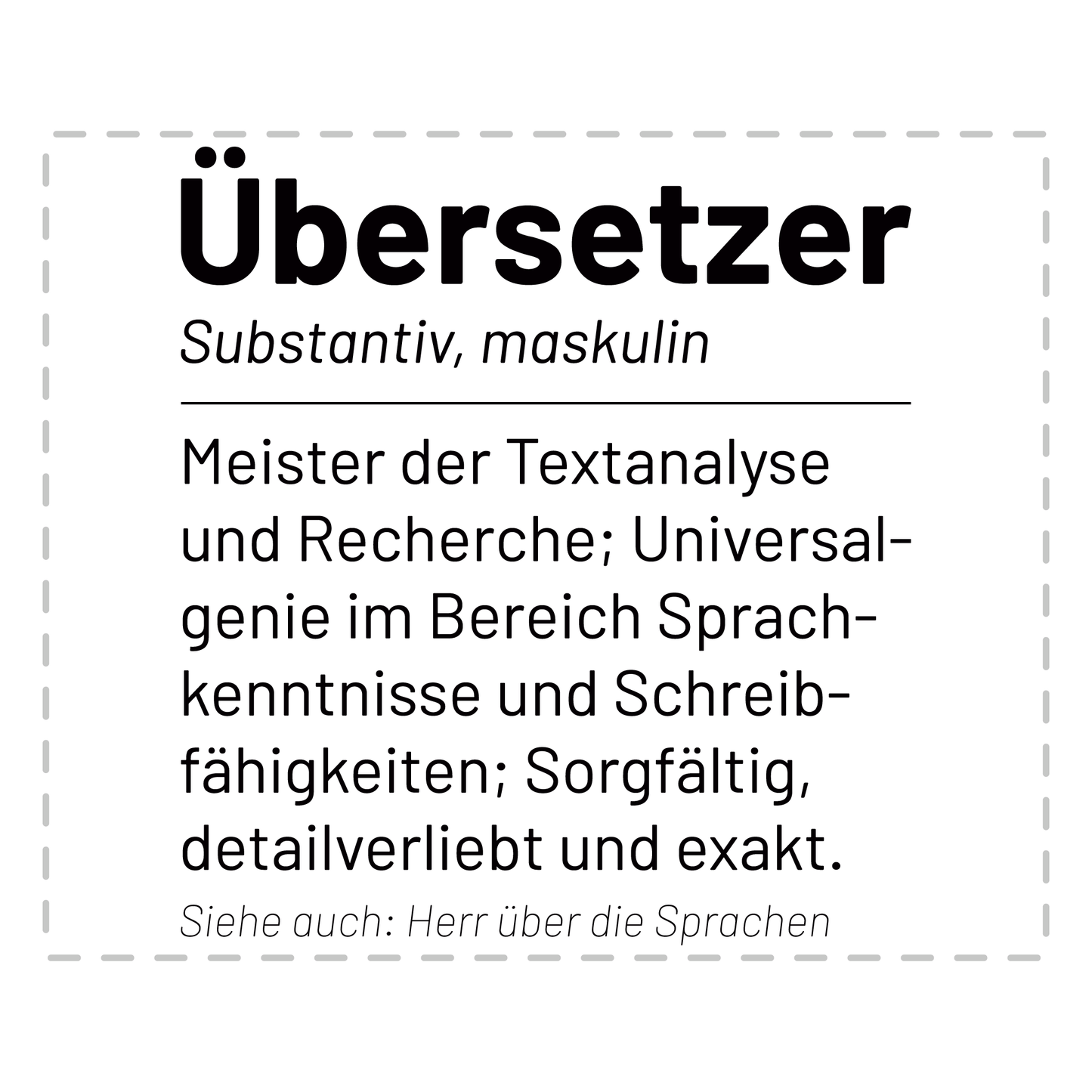 Übersetzer Tasse - Wörterbucheintrag "Übersetzer" (Übersetzerin, Geschenk)