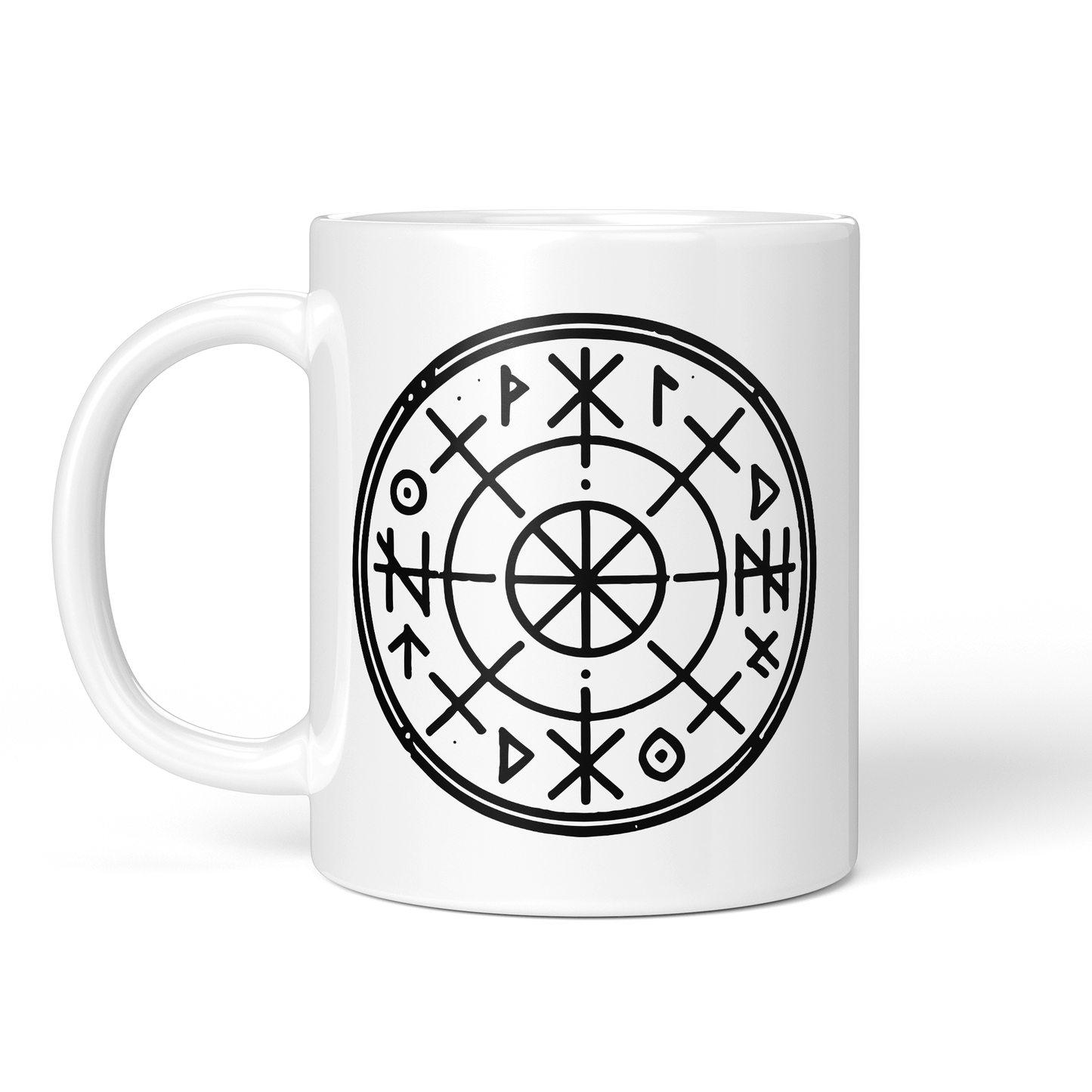 CupHaven® Wikinger Tasse - Nordischer Runenkreis - Geschenk für Fans von Paganismus und nordischer Mythologie