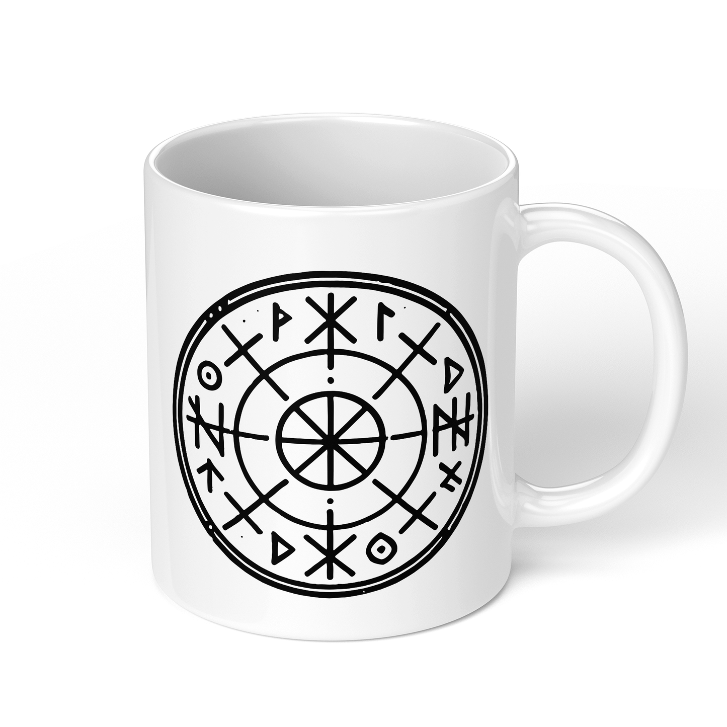 CupHaven® Wikinger Tasse - Nordischer Runenkreis - Geschenk für Fans von Paganismus und nordischer Mythologie