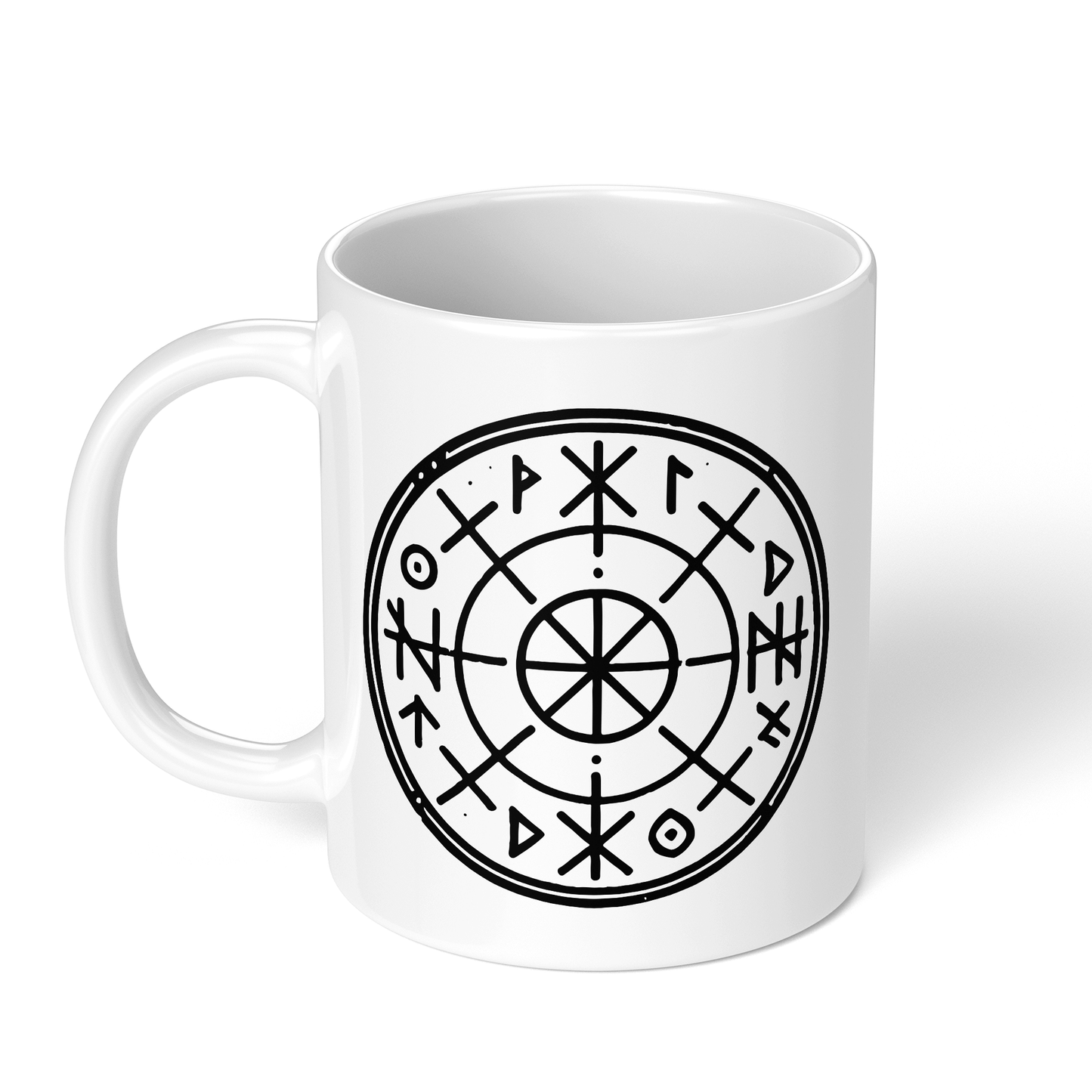 CupHaven® Wikinger Tasse - Nordischer Runenkreis - Geschenk für Fans von Paganismus und nordischer Mythologie