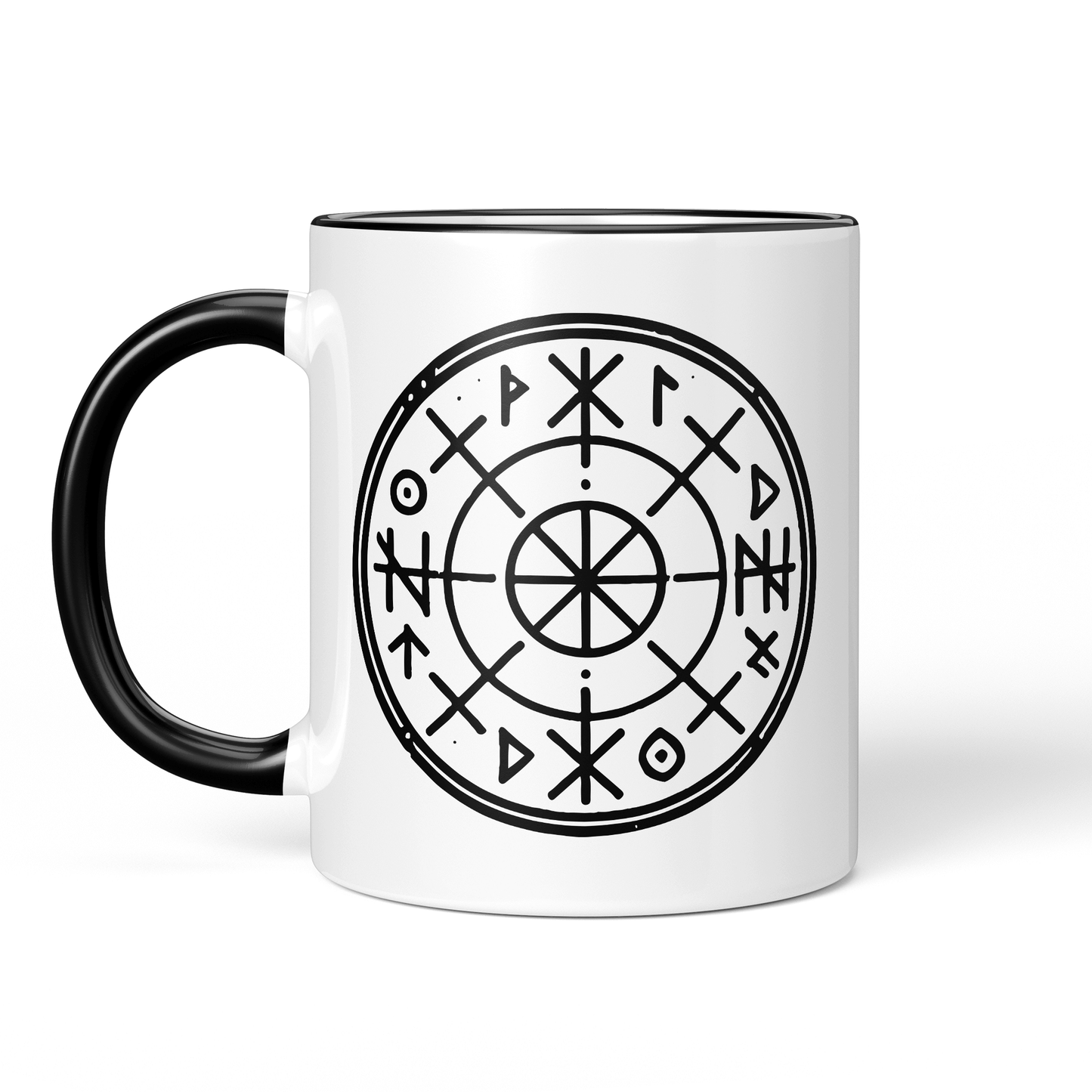 CupHaven® Wikinger Tasse - Nordischer Runenkreis - Geschenk für Fans von Paganismus und nordischer Mythologie