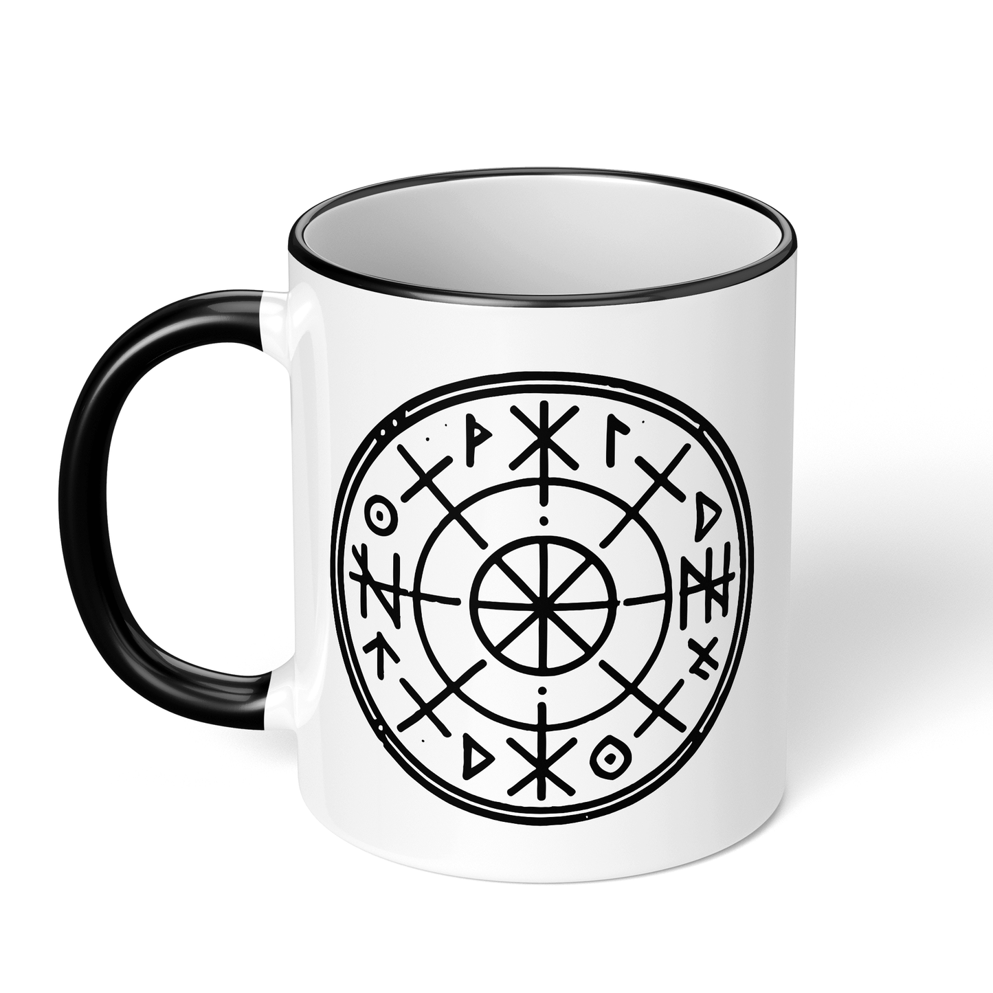 CupHaven® Wikinger Tasse - Nordischer Runenkreis - Geschenk für Fans von Paganismus und nordischer Mythologie