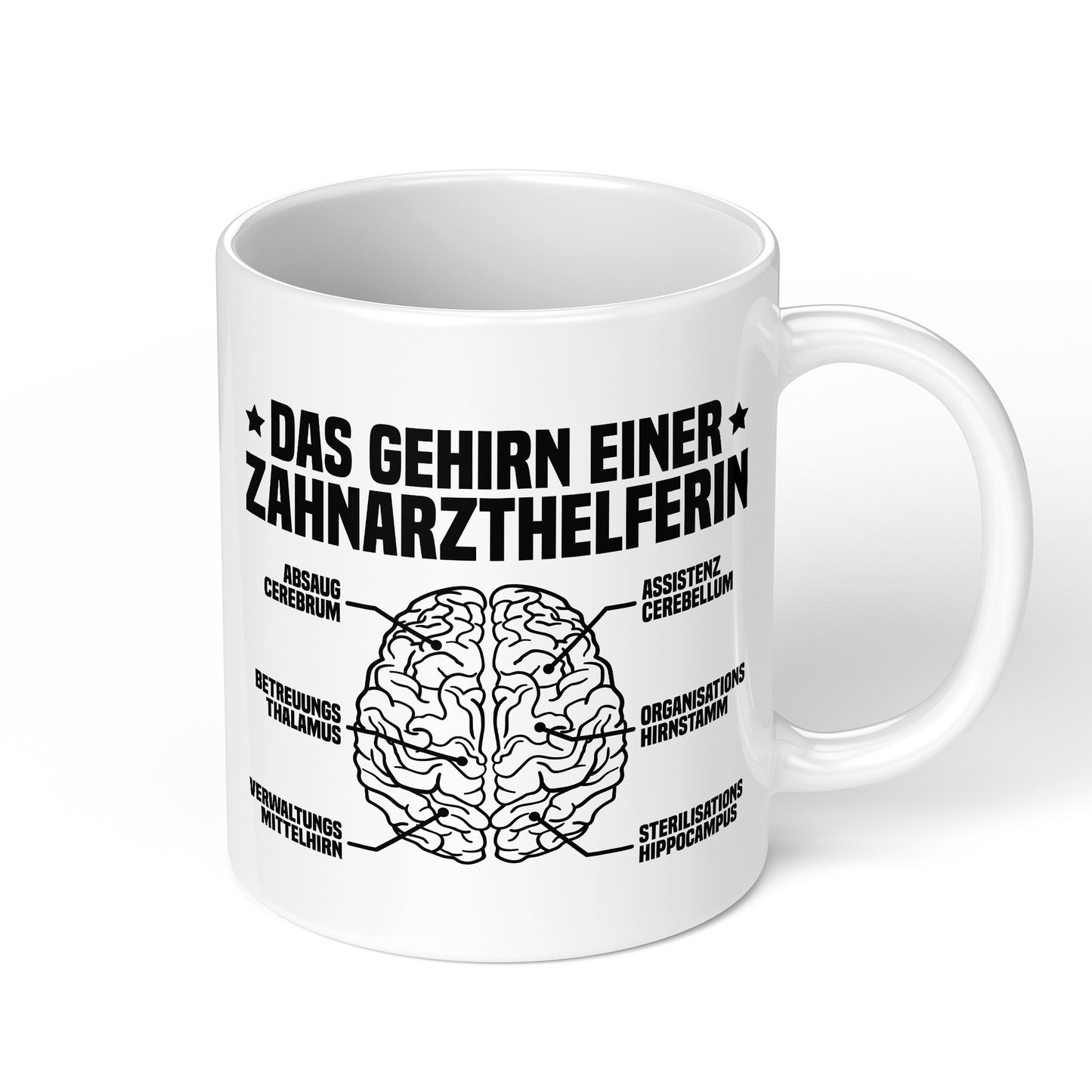 CupHaven® Zahnarzthelferin Tasse - Das Gehirn einer Zahnarzthelferin - Geschenk für Zahnmedizinische Fachangestellte oder ZFAs